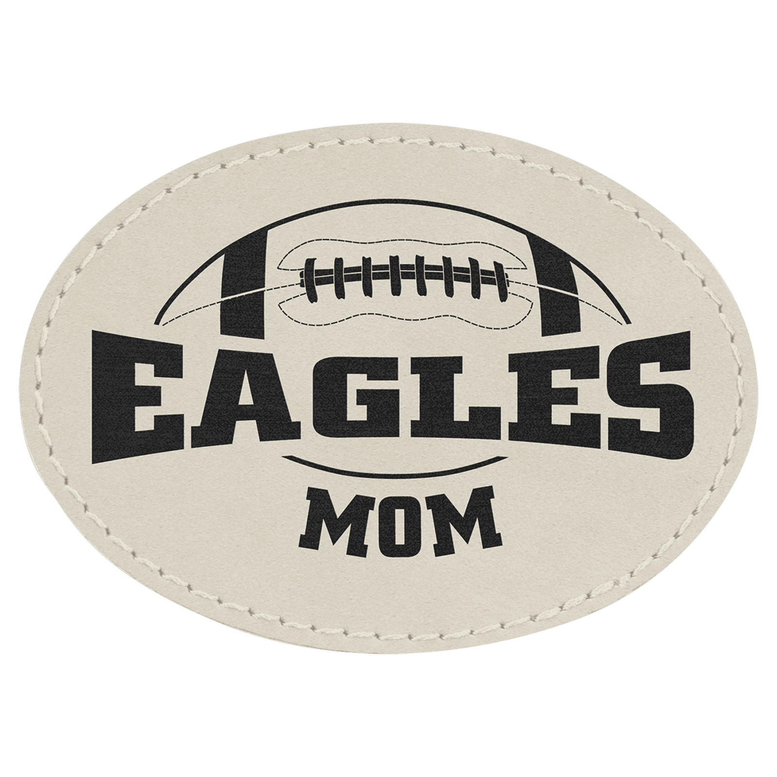 White Leatherette Oval Patch