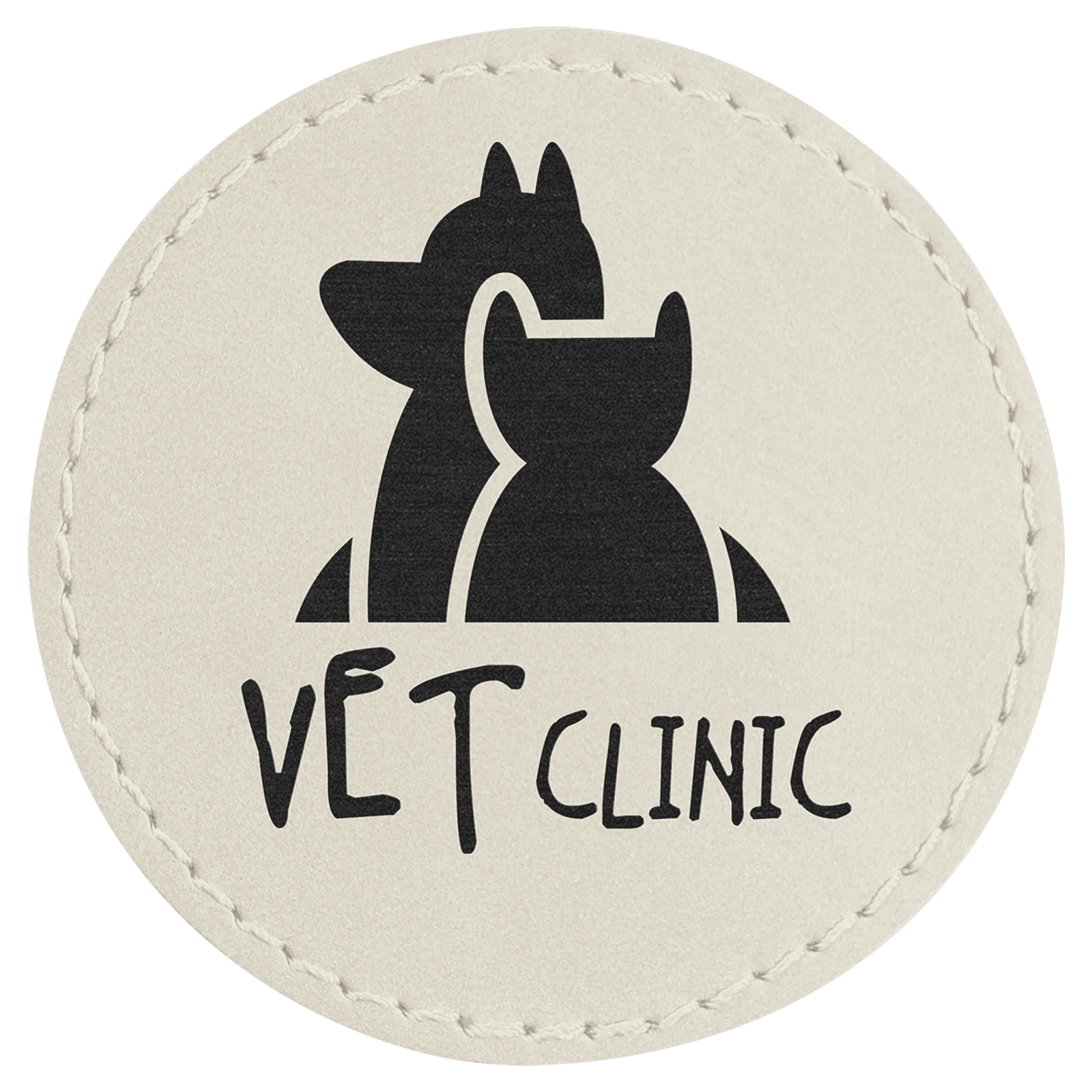 White Leatherette Round Patch