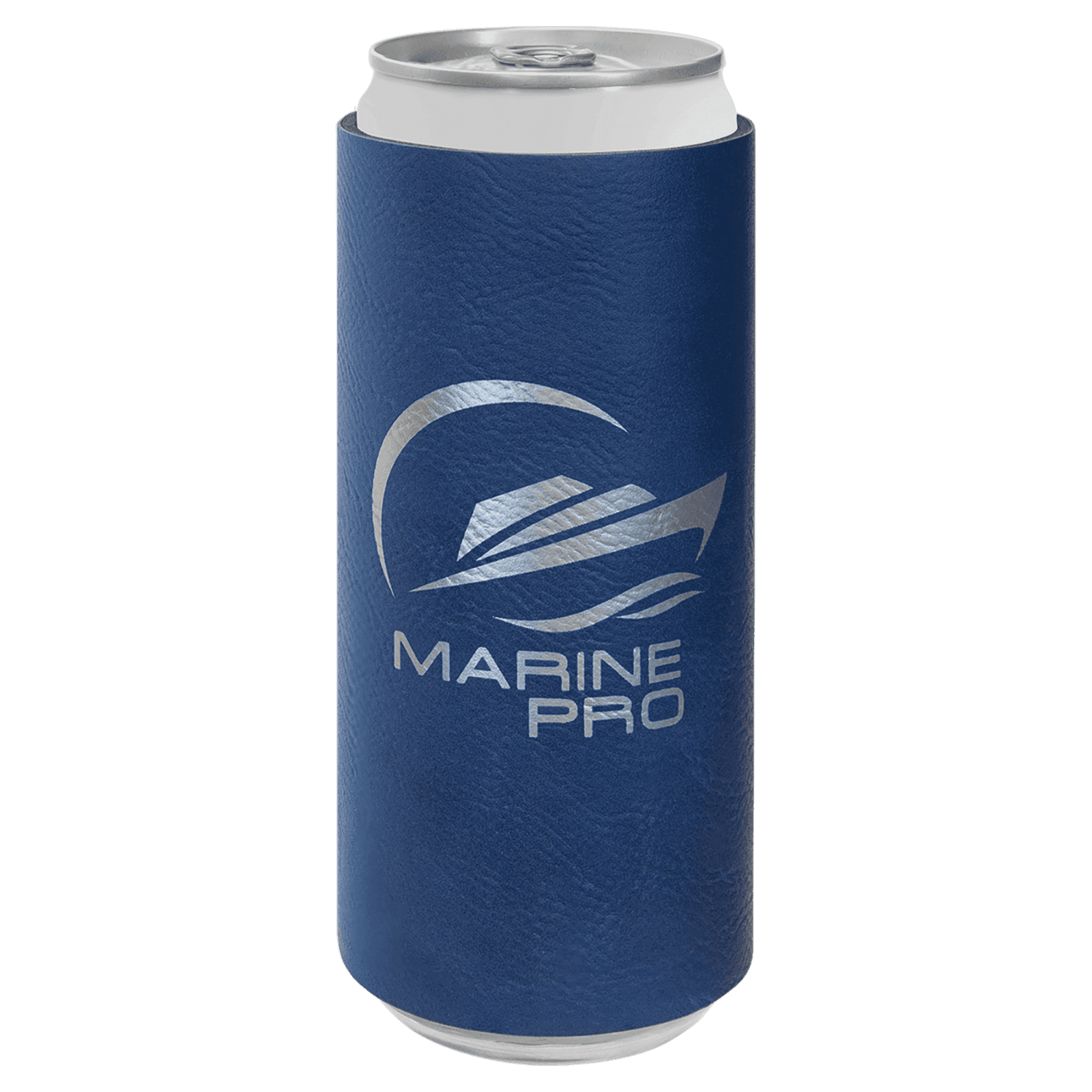 Blue/Silver Leatherette Slim Beverage Holder