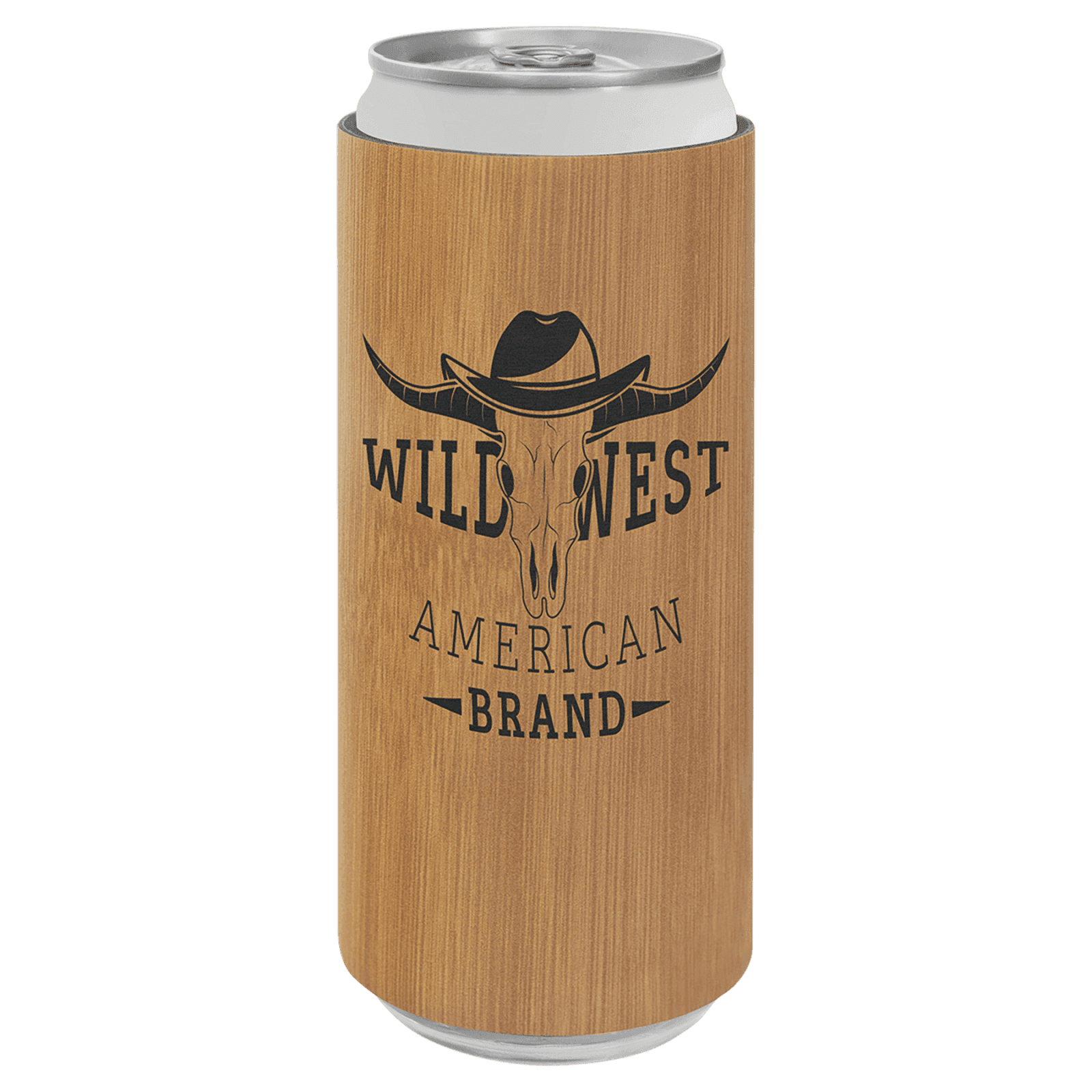 Bamboo Leatherette Slim Beverage Holder