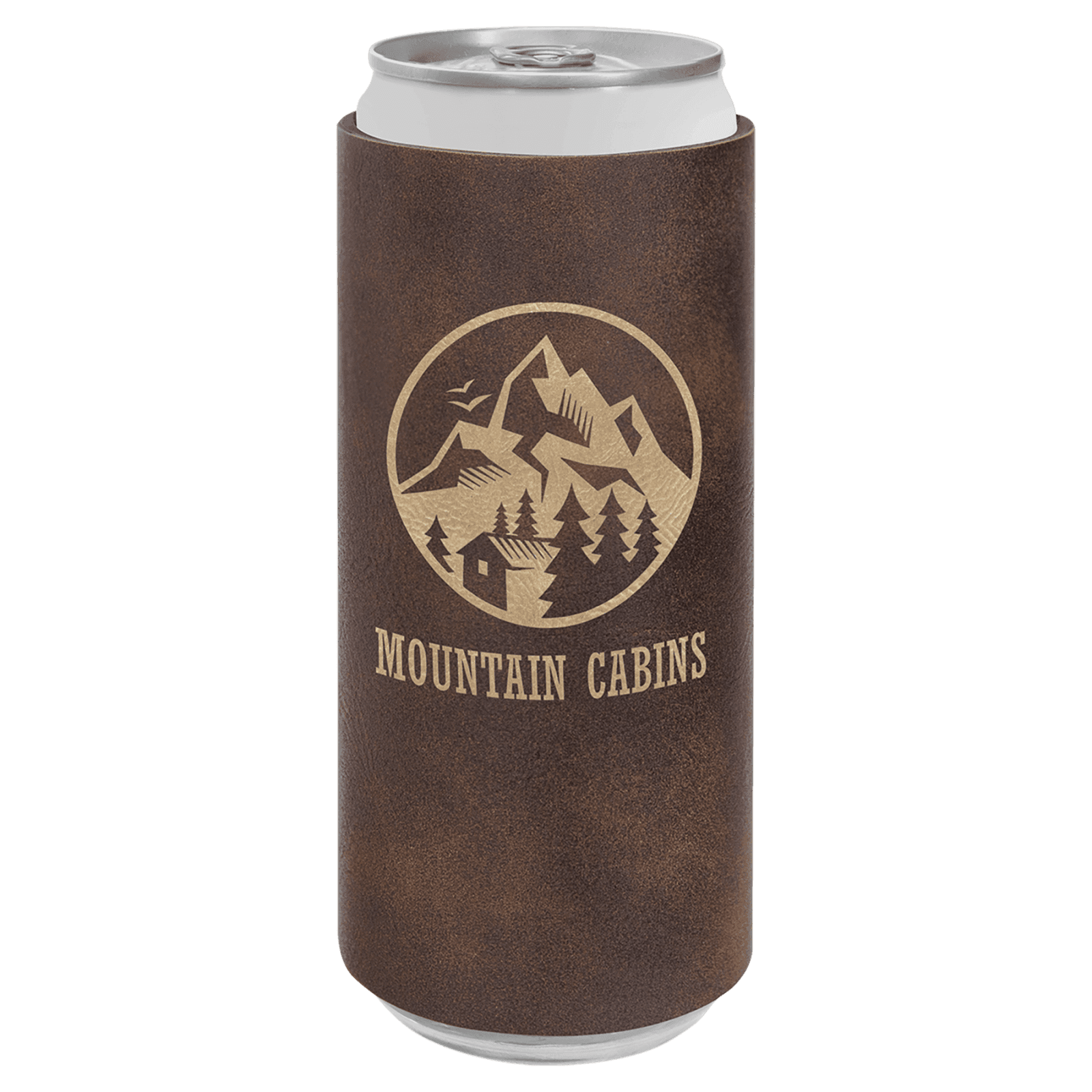 Rustic/Gold Leatherette Slim Beverage Holder