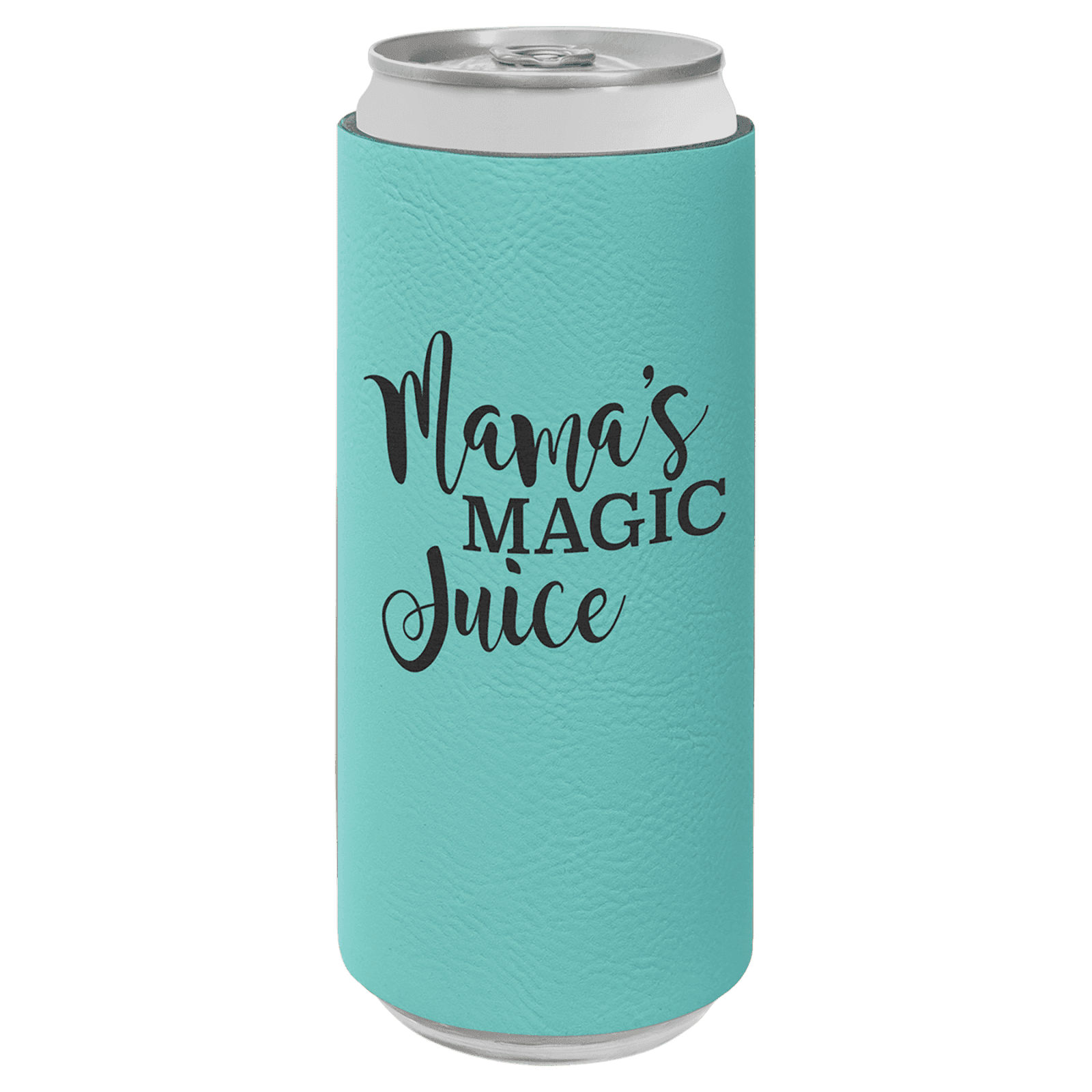 Teal Leatherette Slim Beverage Holder