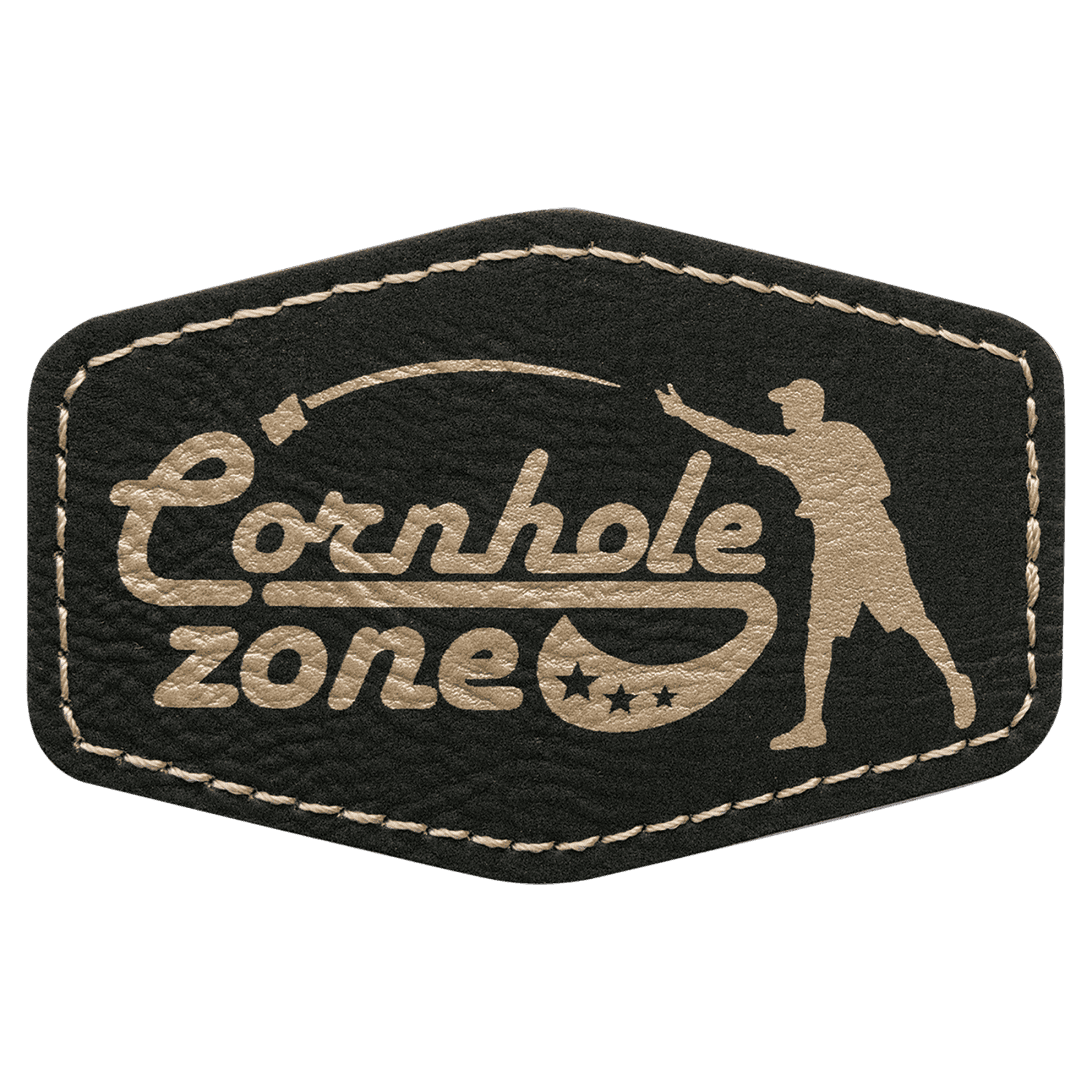 Black/Gold Leatherette Hex Patch
