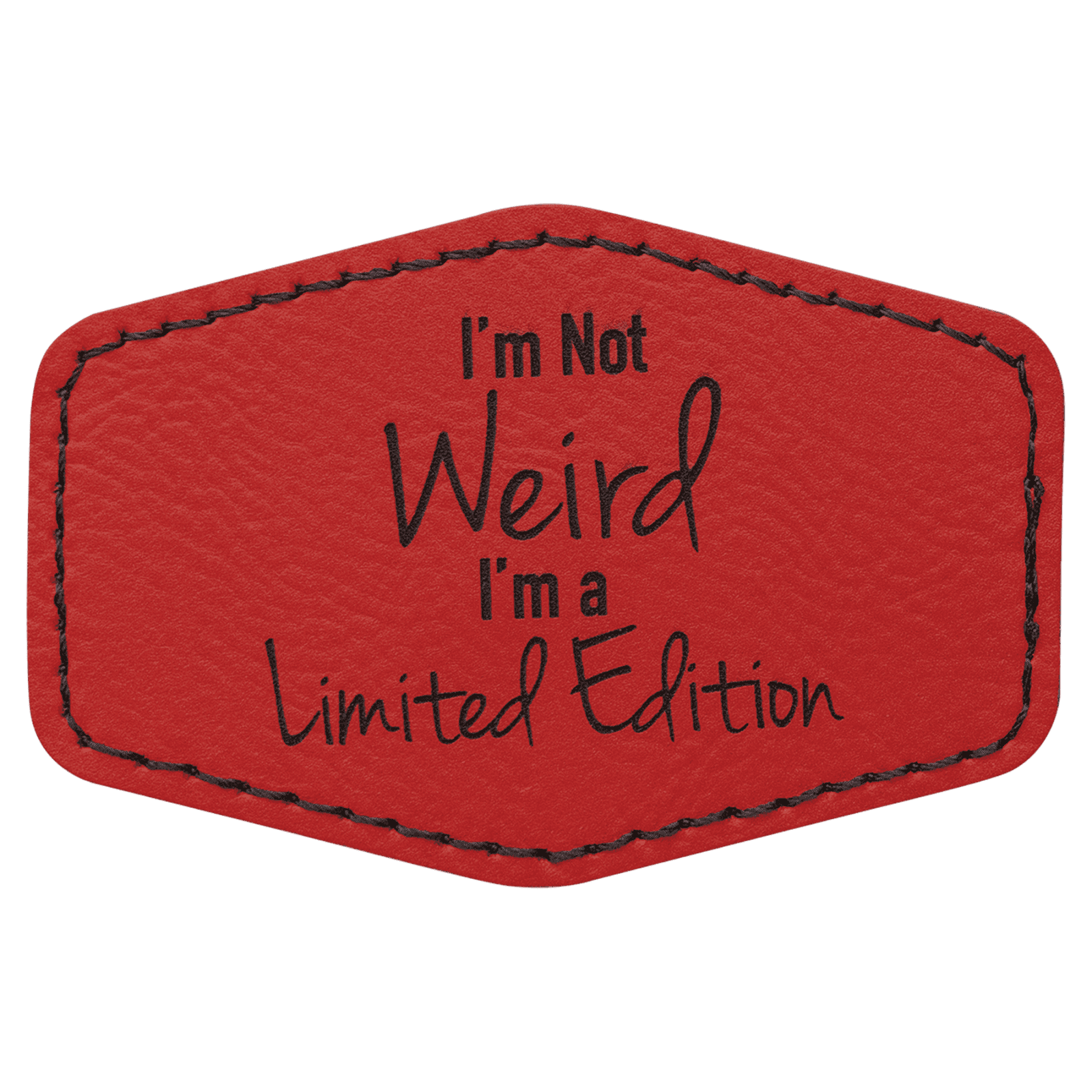 Red Leatherette Hex Patch