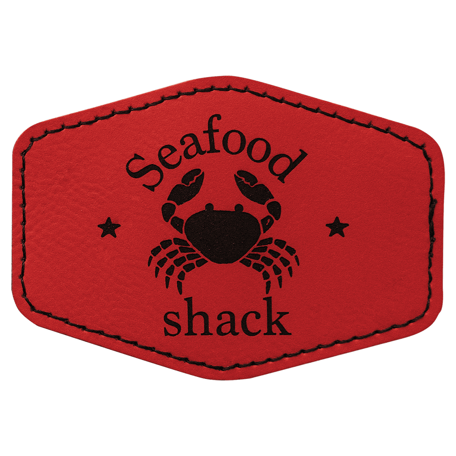 Red Leatherette Hex Patch