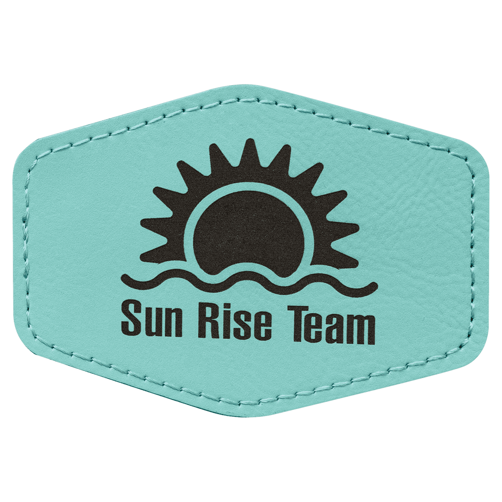 Teal Leatherette Hex Patch