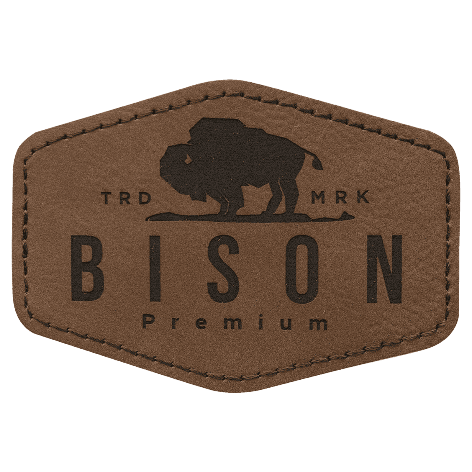 Dark Brown Leatherette Hex Patch