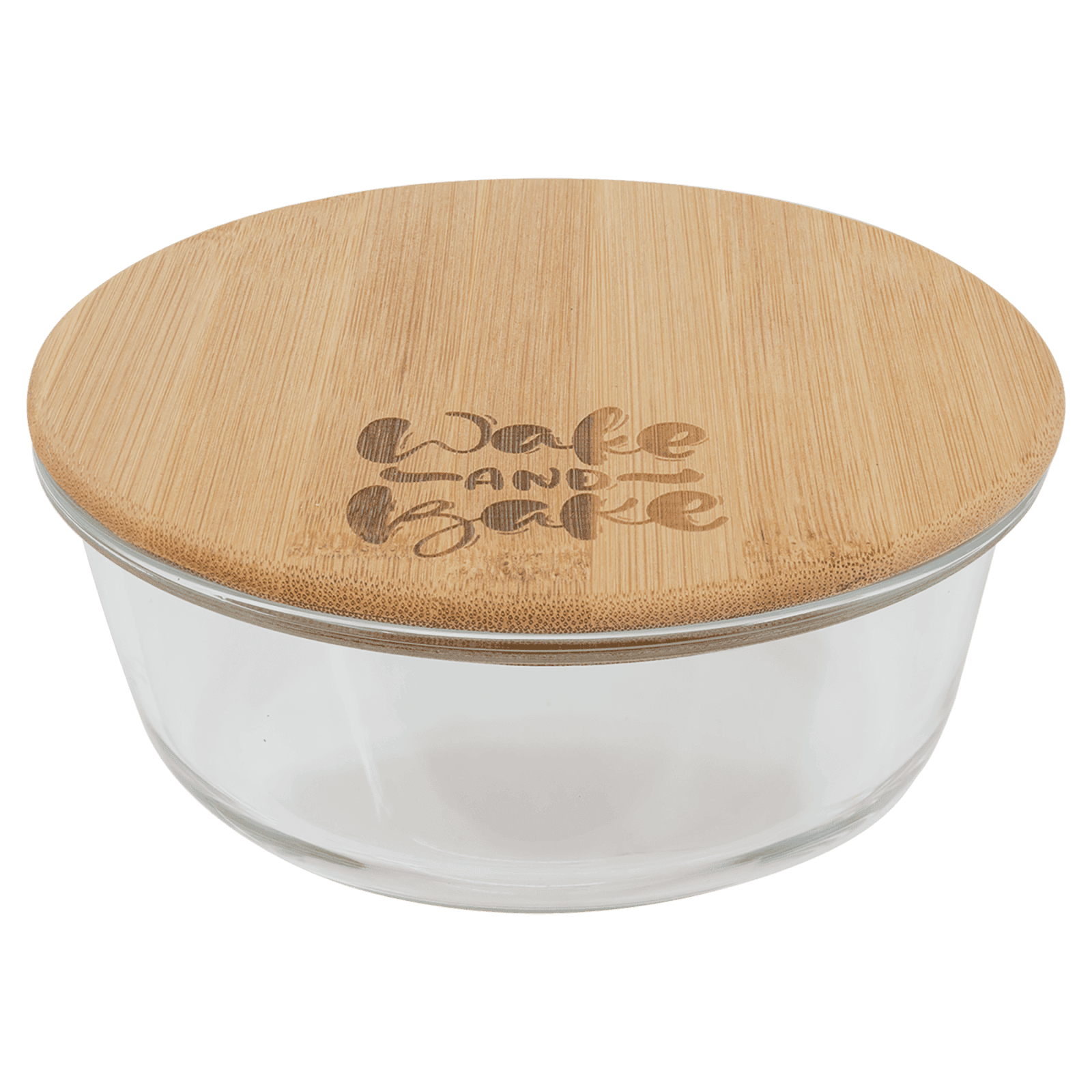 Round Glass Container with Bamboo Lid