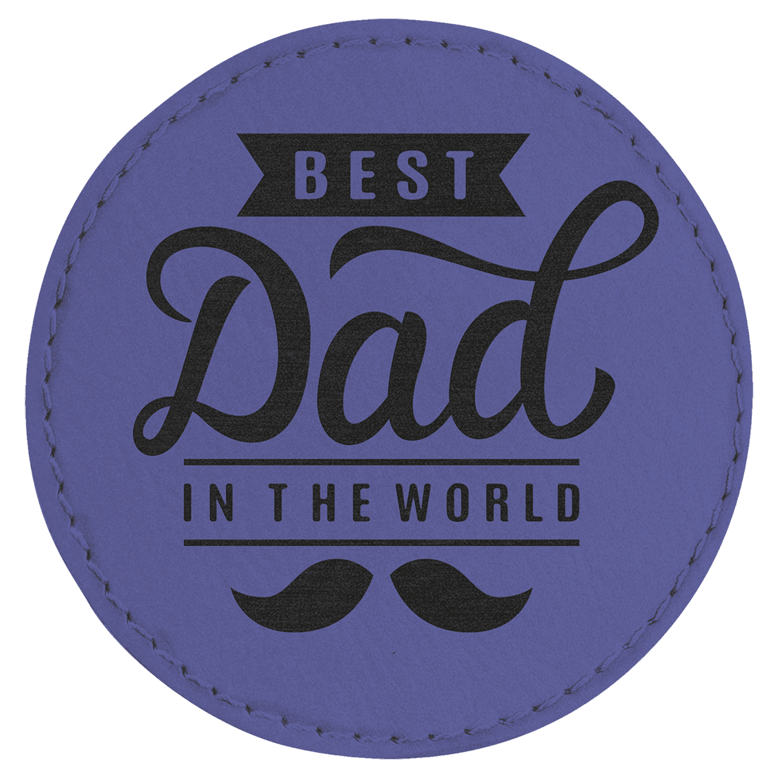 Purple Leatherette Round Patch