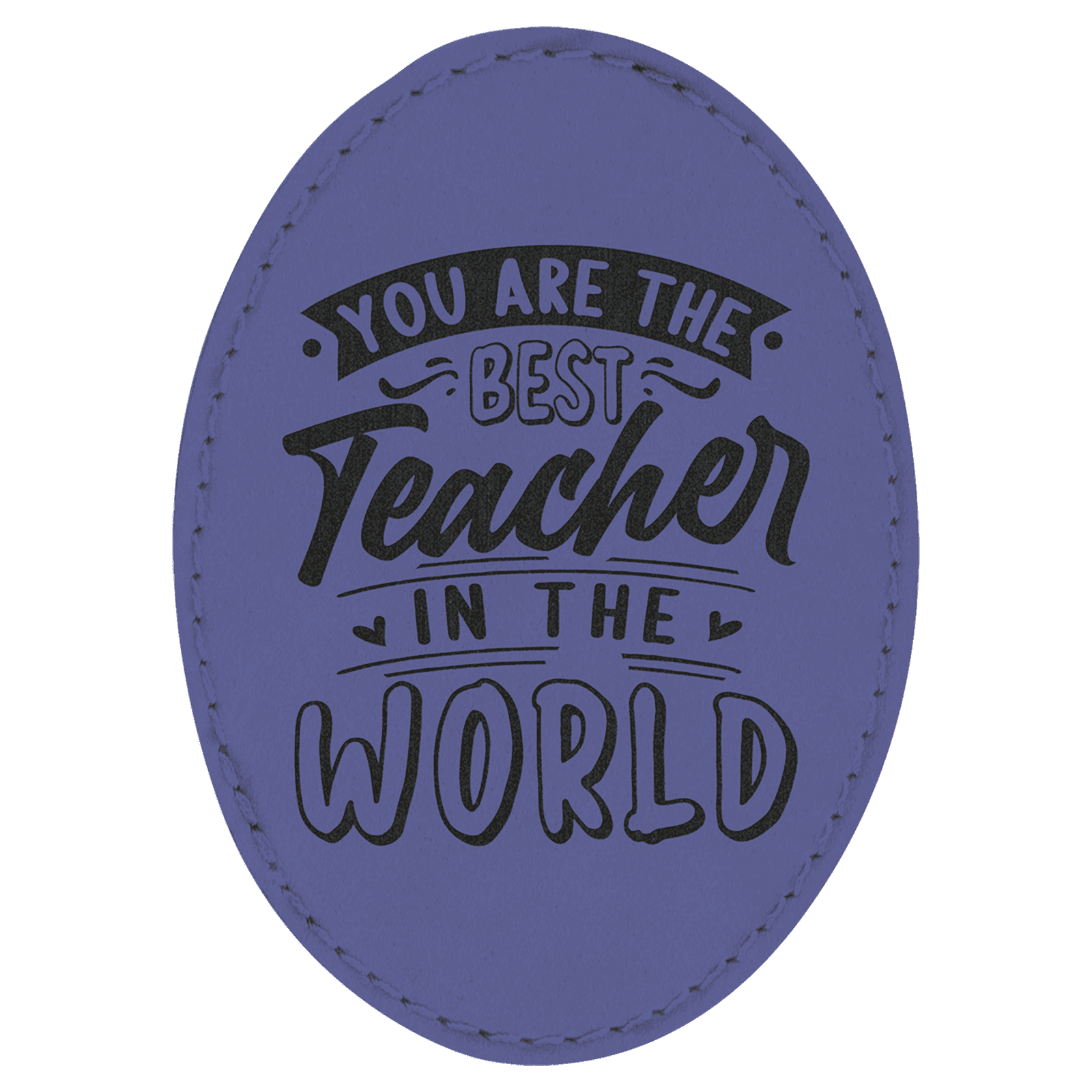 Purple Leatherette Oval Patch