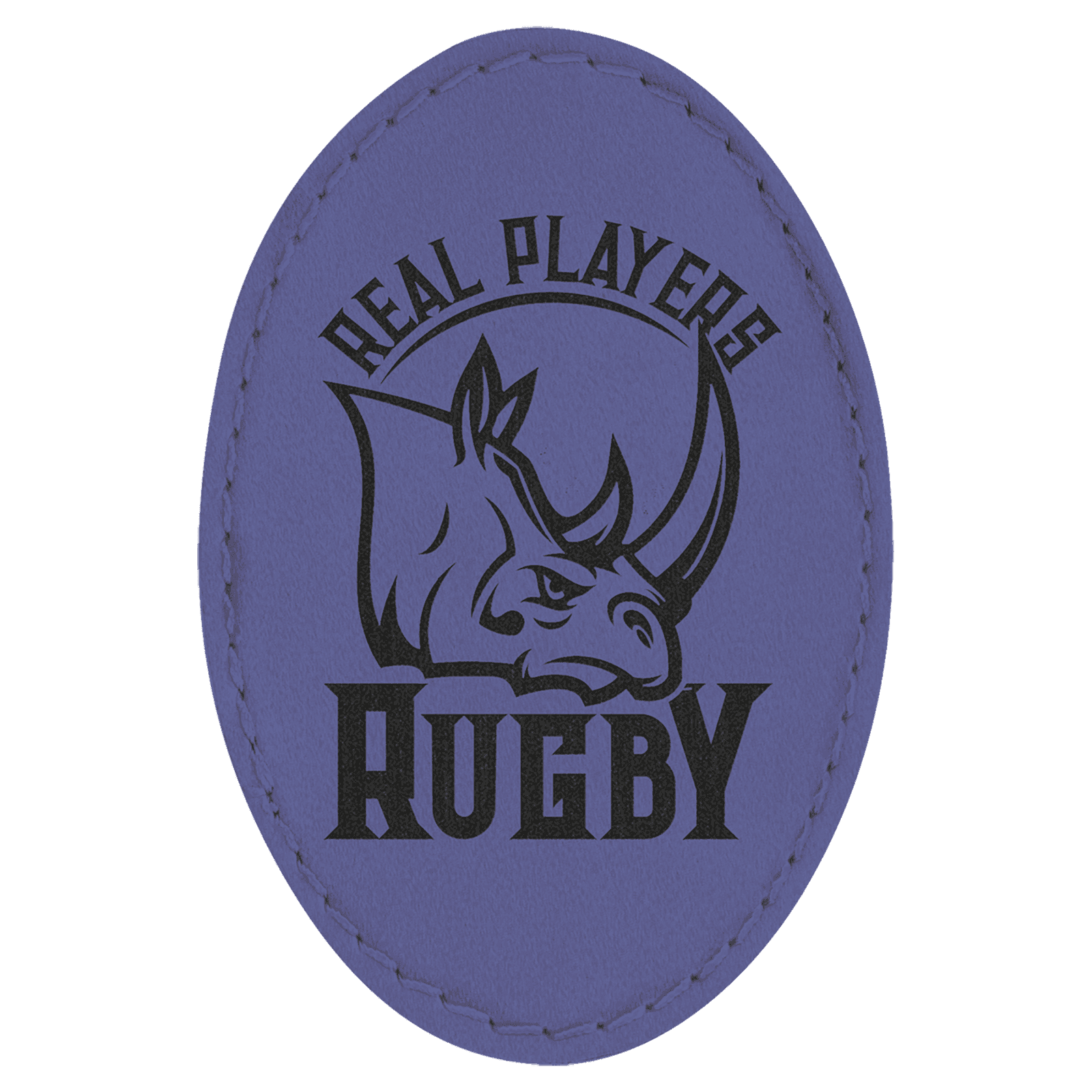 Purple Leatherette Oval Patch