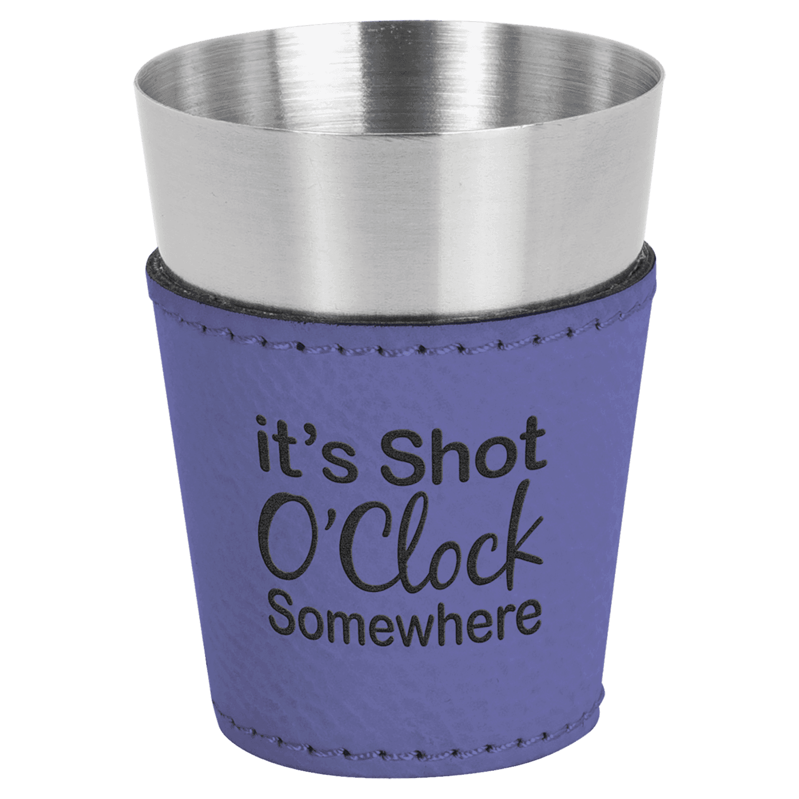 Purple Leatherette Shot Glass