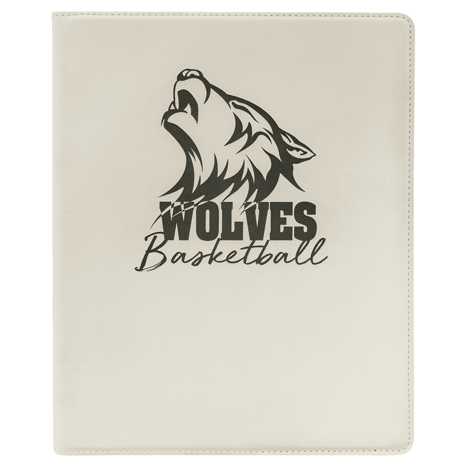 White Leatherette Portfolio with Notepad