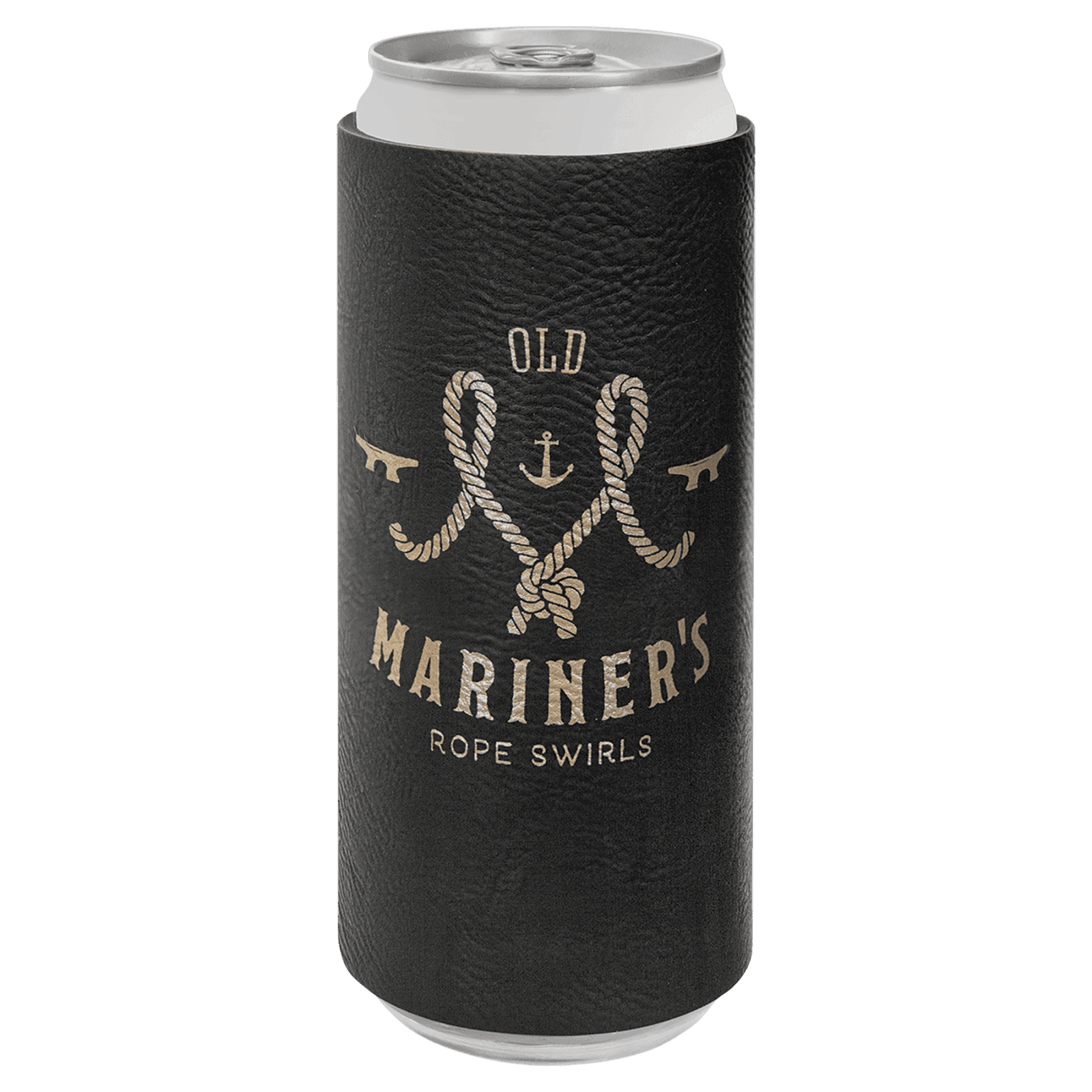 Black/Gold Leatherette Slim Beverage Holder