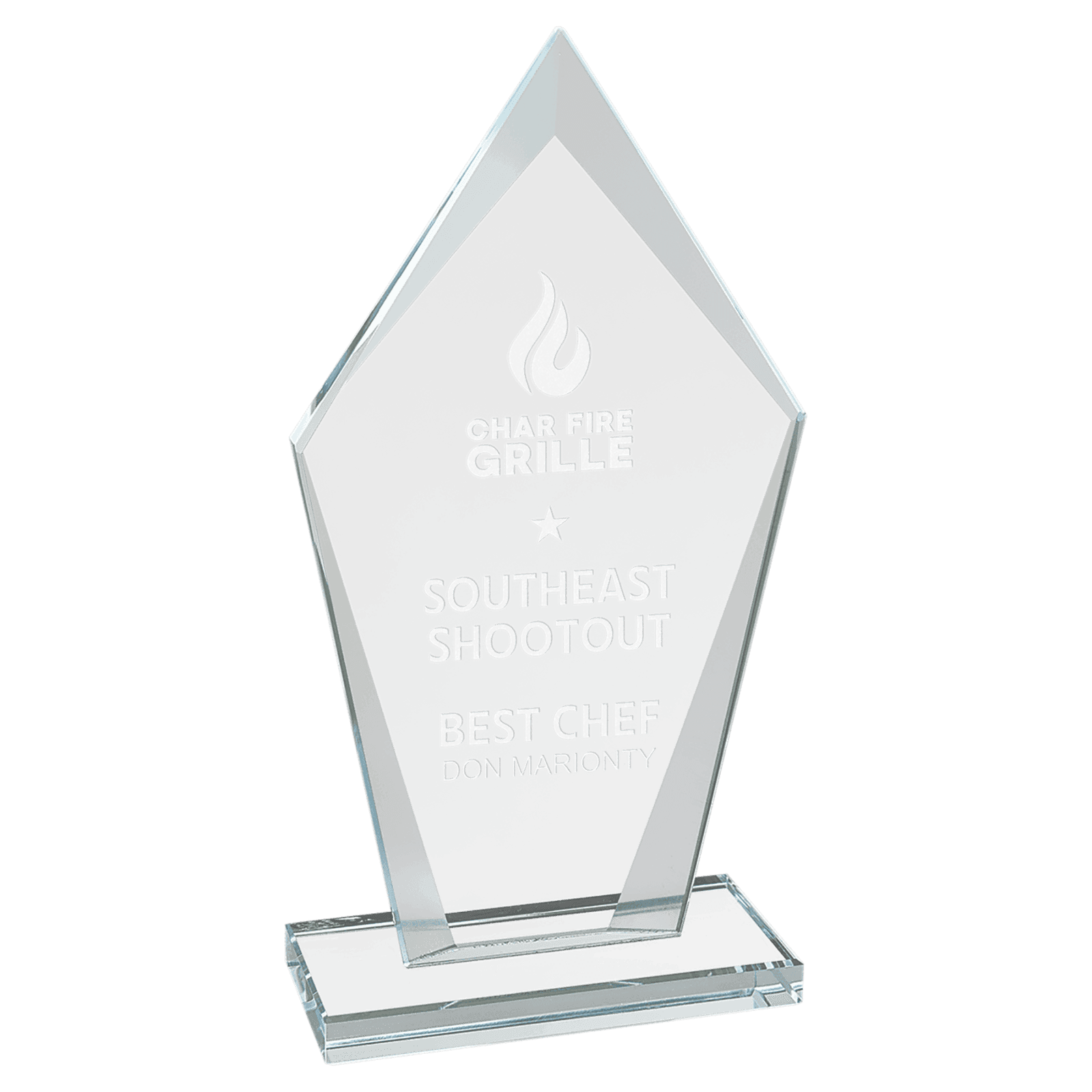 Medium Diamond Clear Glass Award