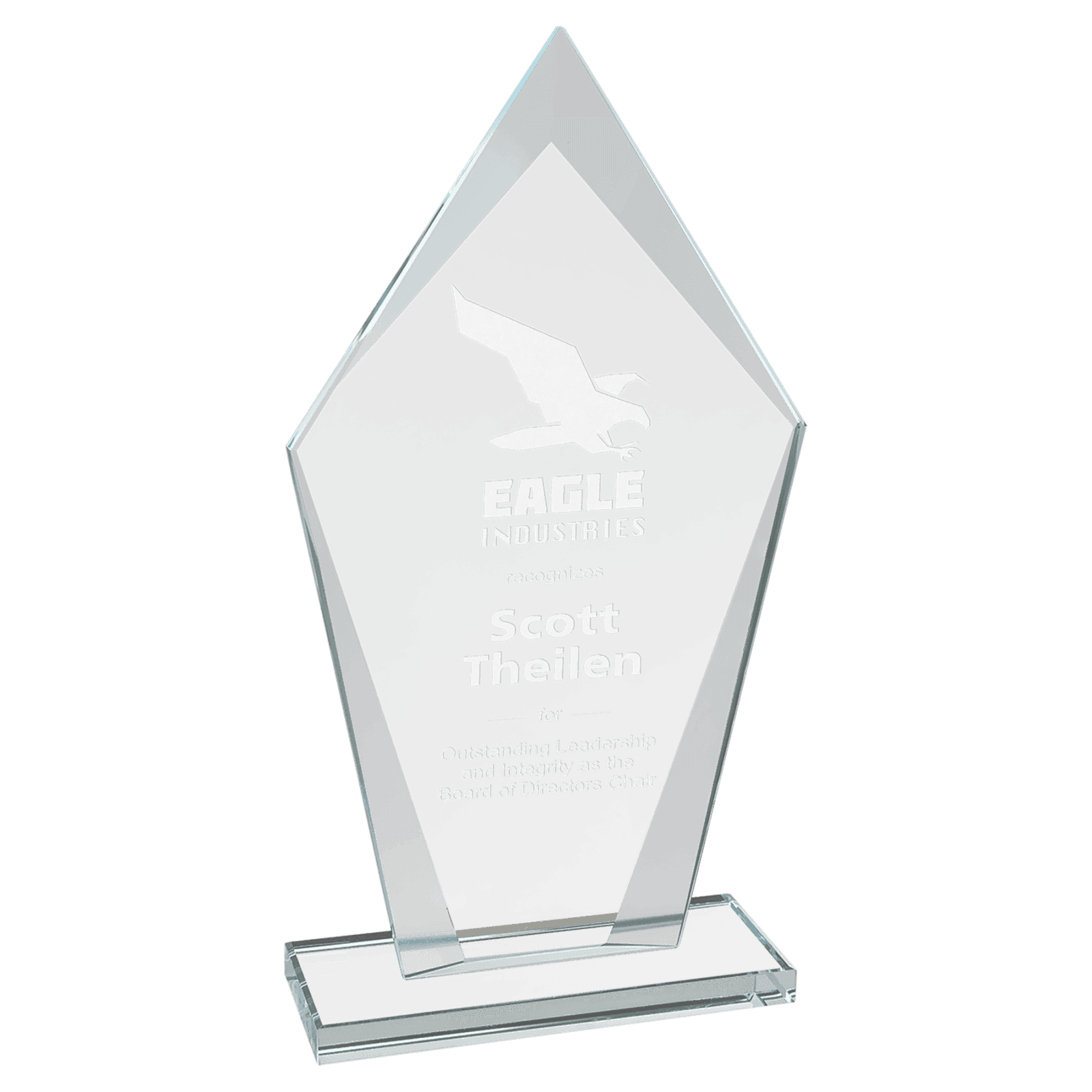 Large Diamond Clear Glass Award
