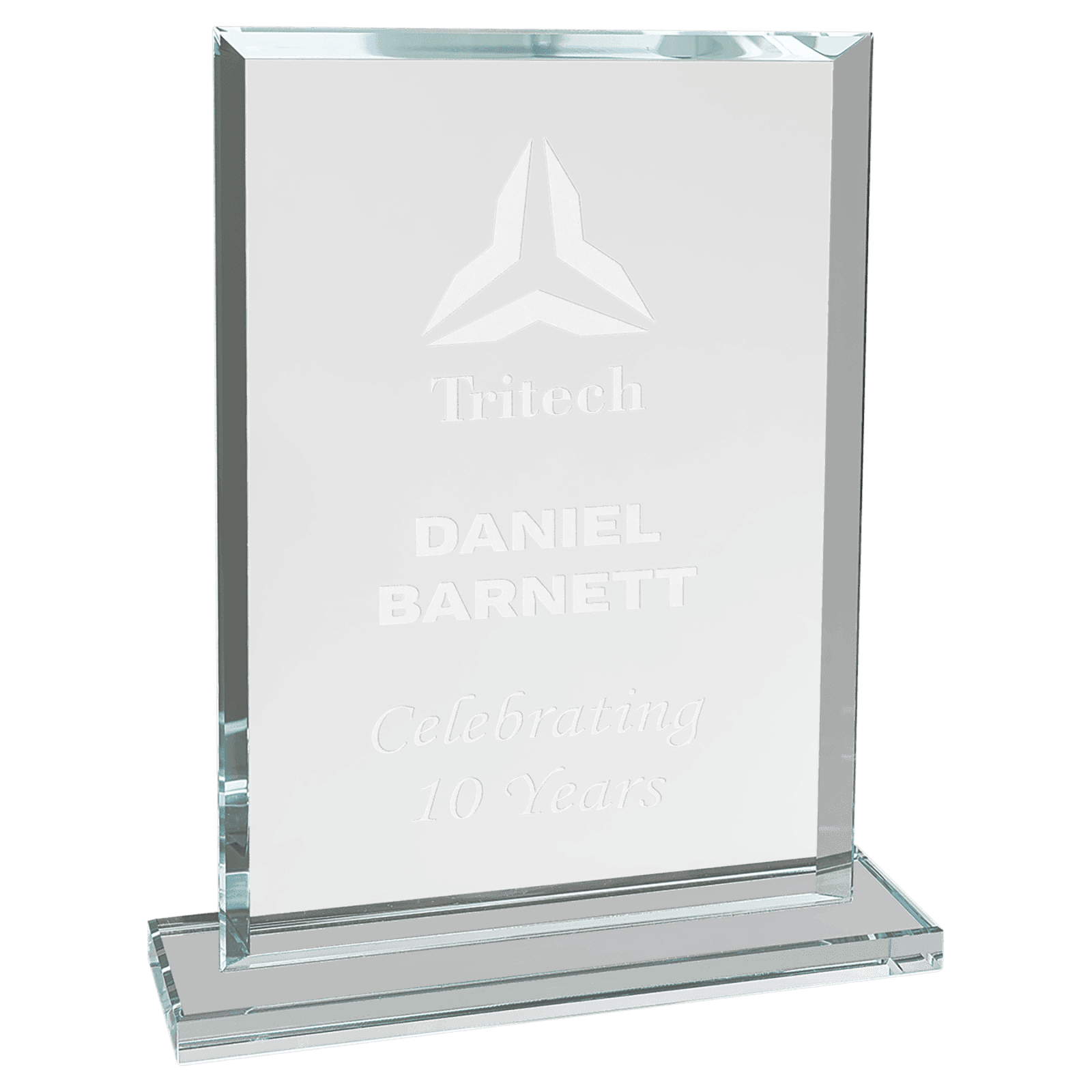 Medium Rectangle Clear Glass Award