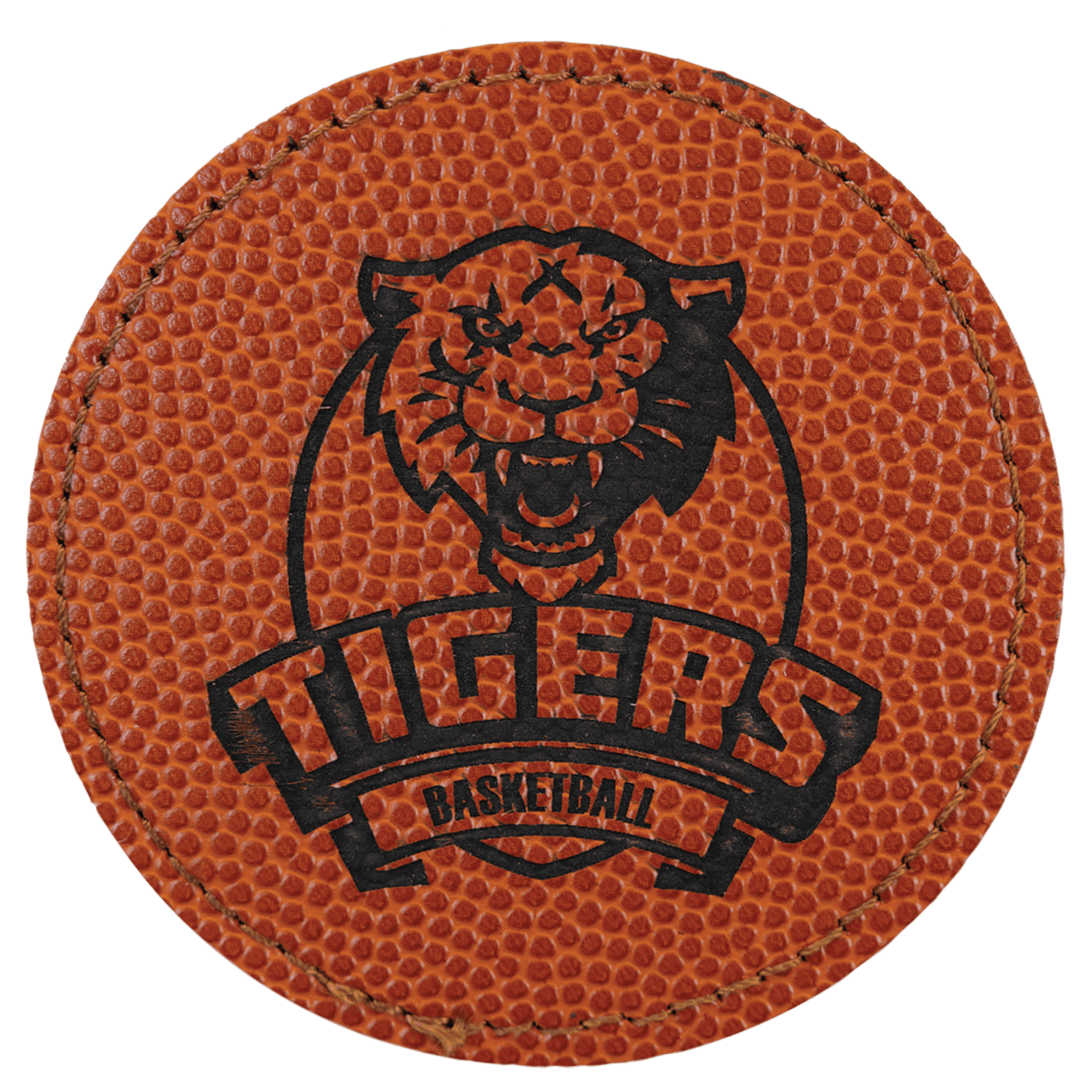 Basketball Leatherette Round Patch