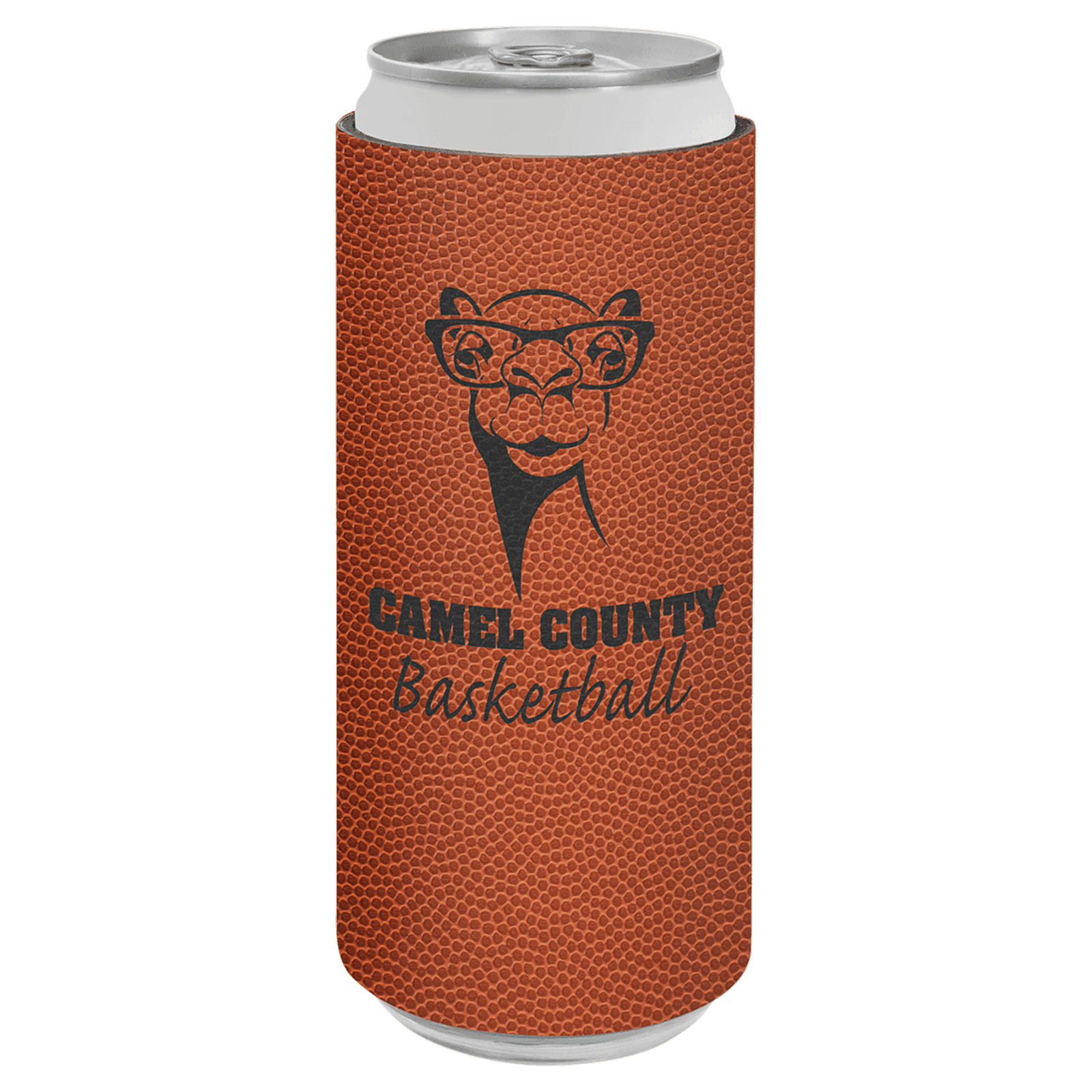 Basketball Leatherette Slim Beverage Holder