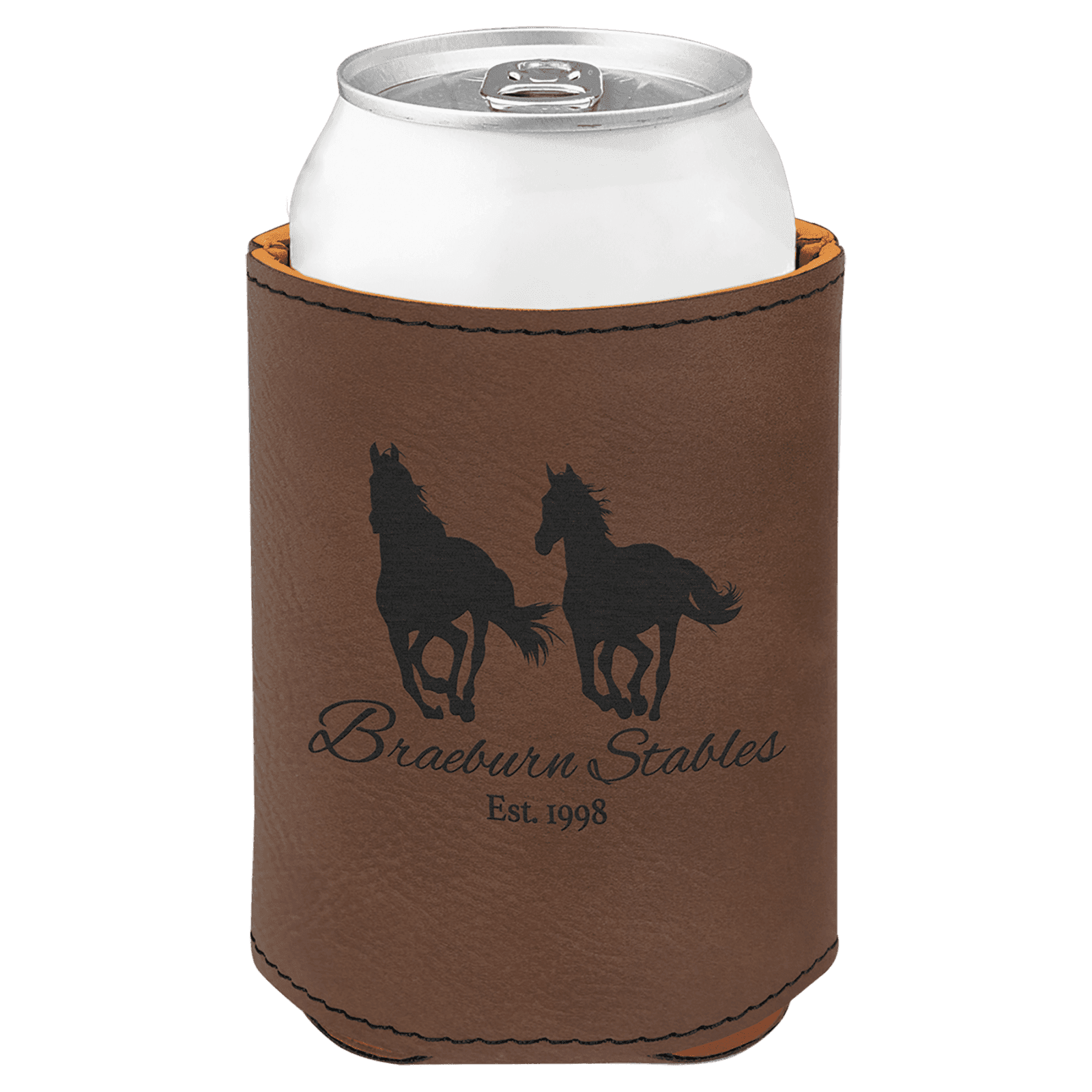 Dark Brown Leatherette Beverage Holder