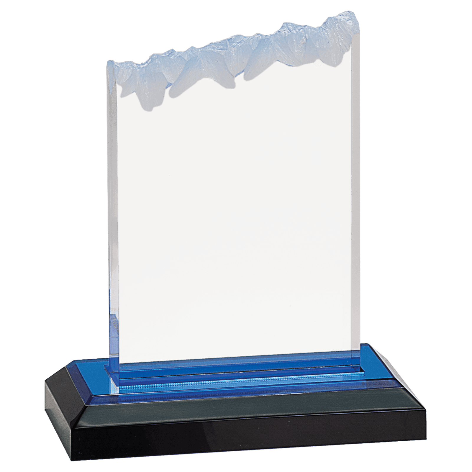 6" Blue Frosted Impress Acrylic with Base