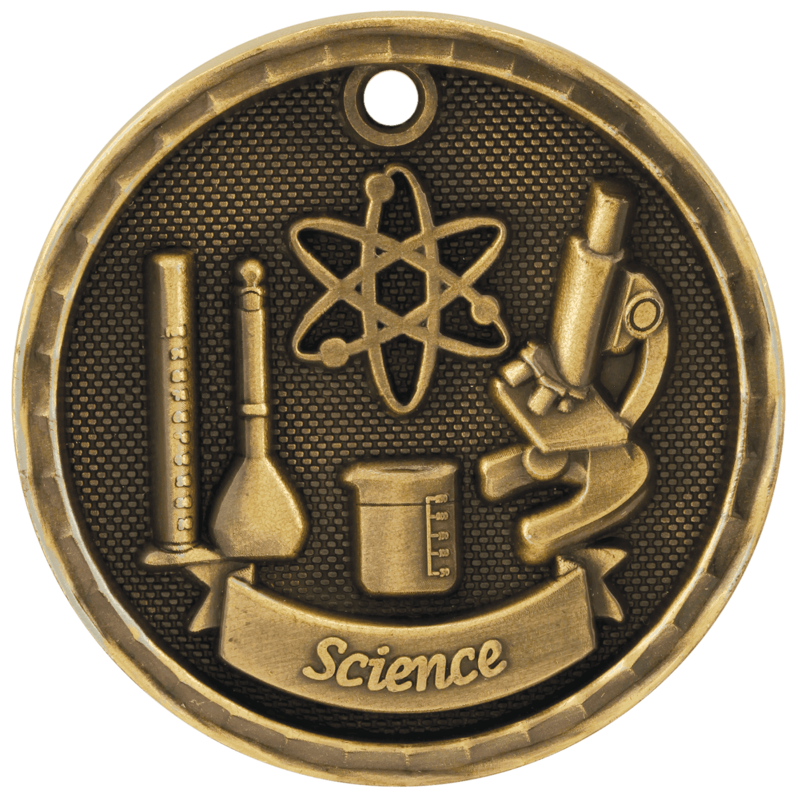 Science 3-D Medal-Gold