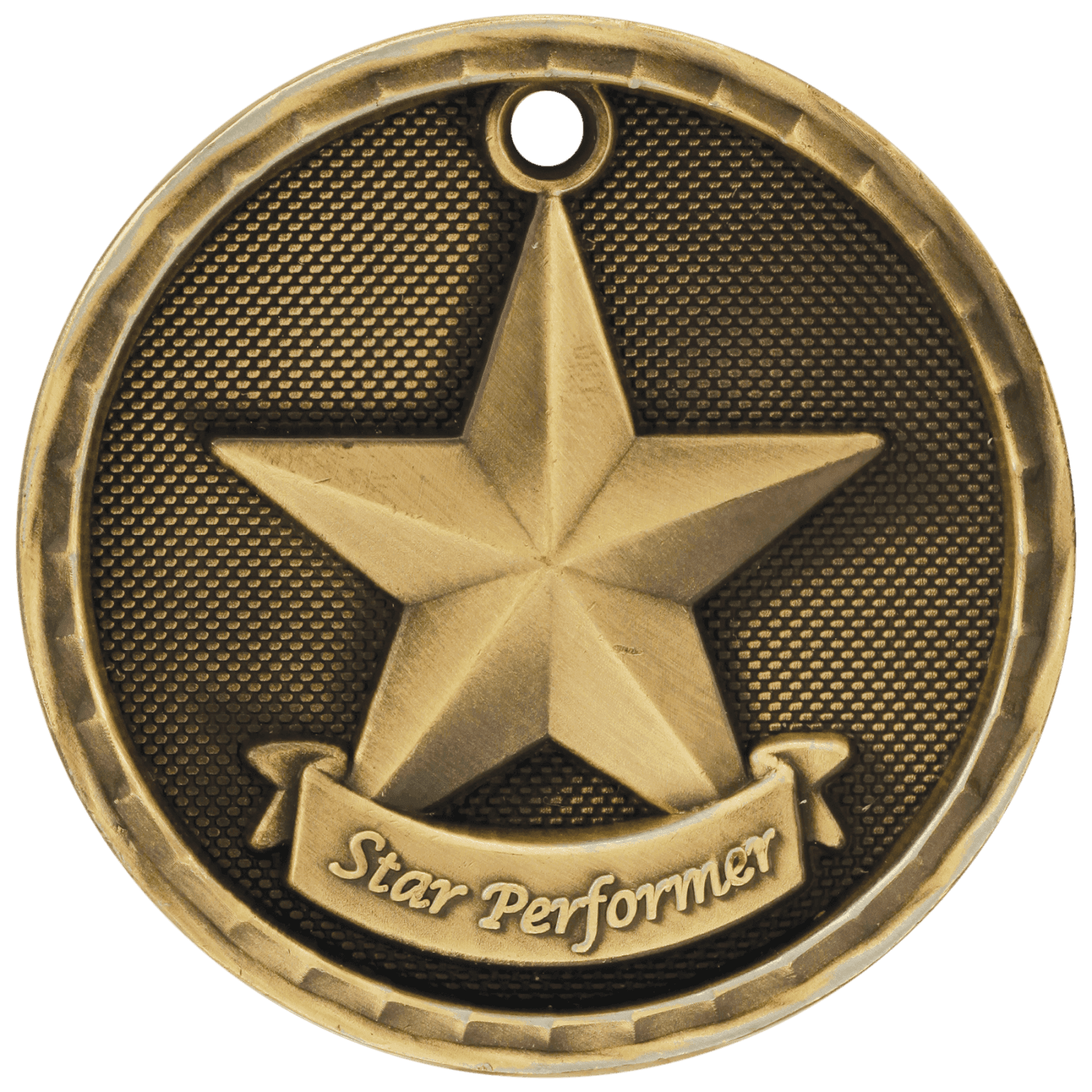 Star Performer 3-D Medal-Gold