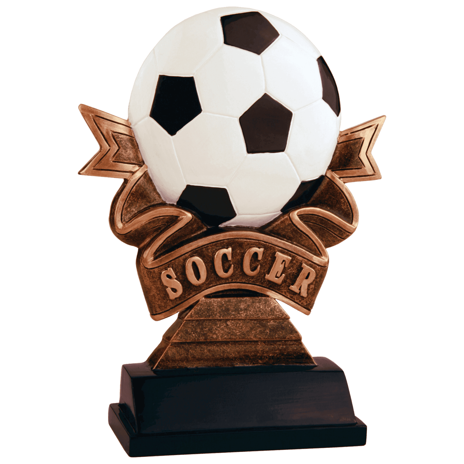 Soccer Ribbon Resin-7"