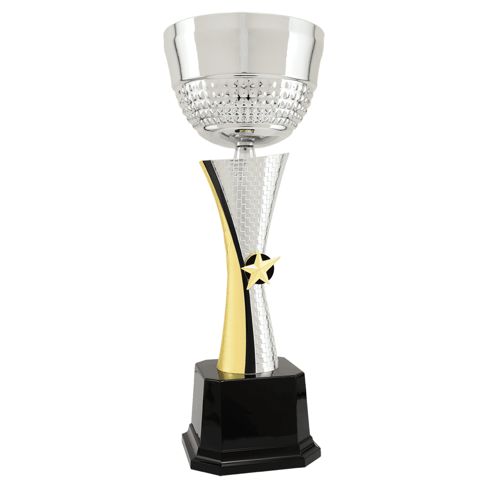 Silver/Gold Textured Metal Cup-16 1/2"