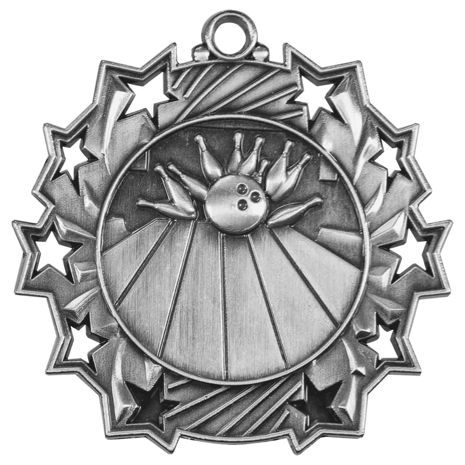 Bowling Ten Star Medal-Silver