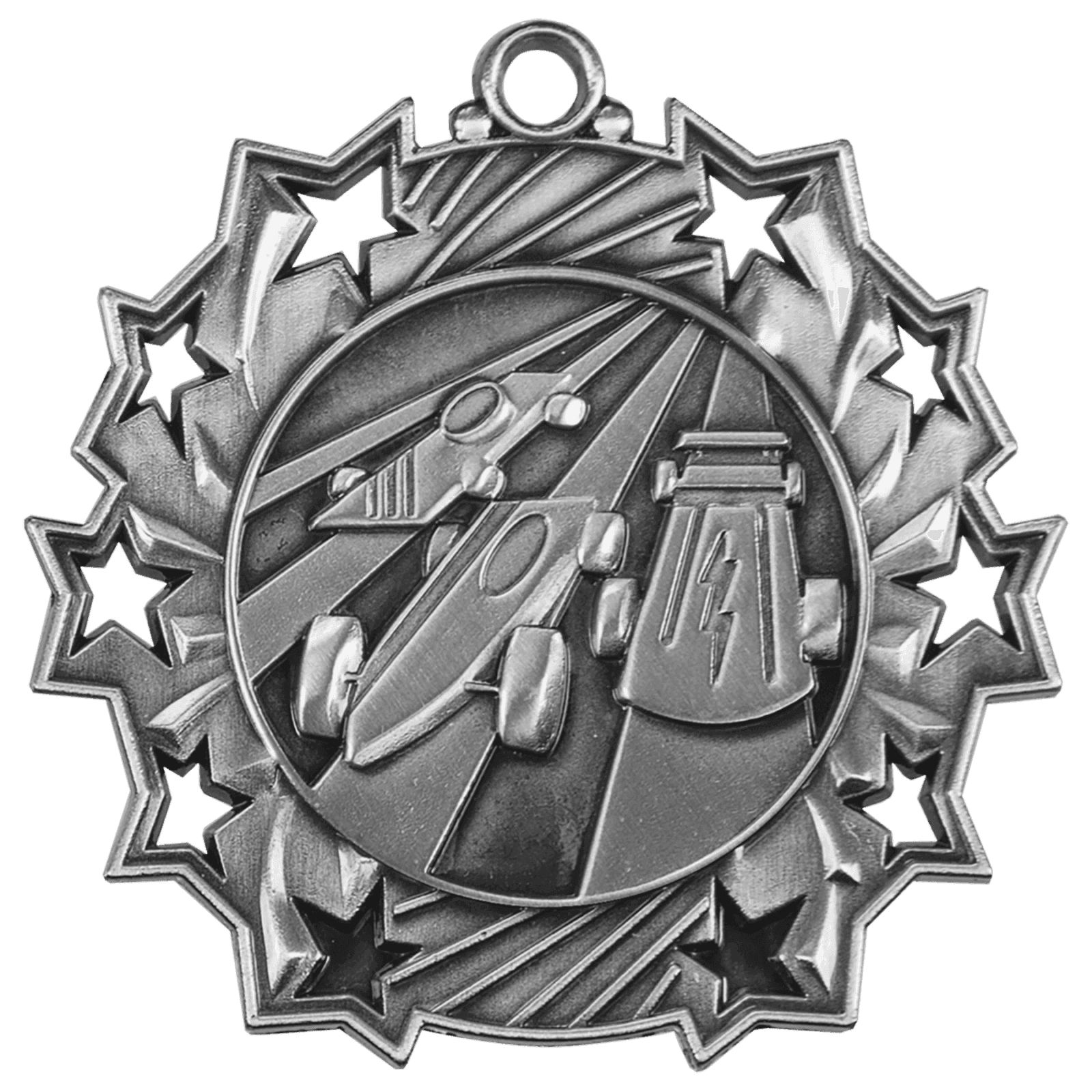 Pinewood Derby Ten Star Medal-Silver