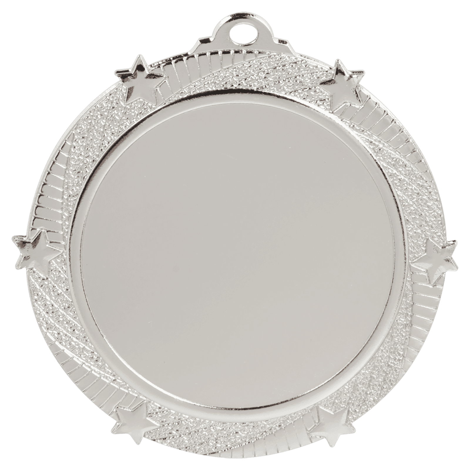 6-Star 2" Insert Holder Medal-Bright Silver(Insert Not Included)
