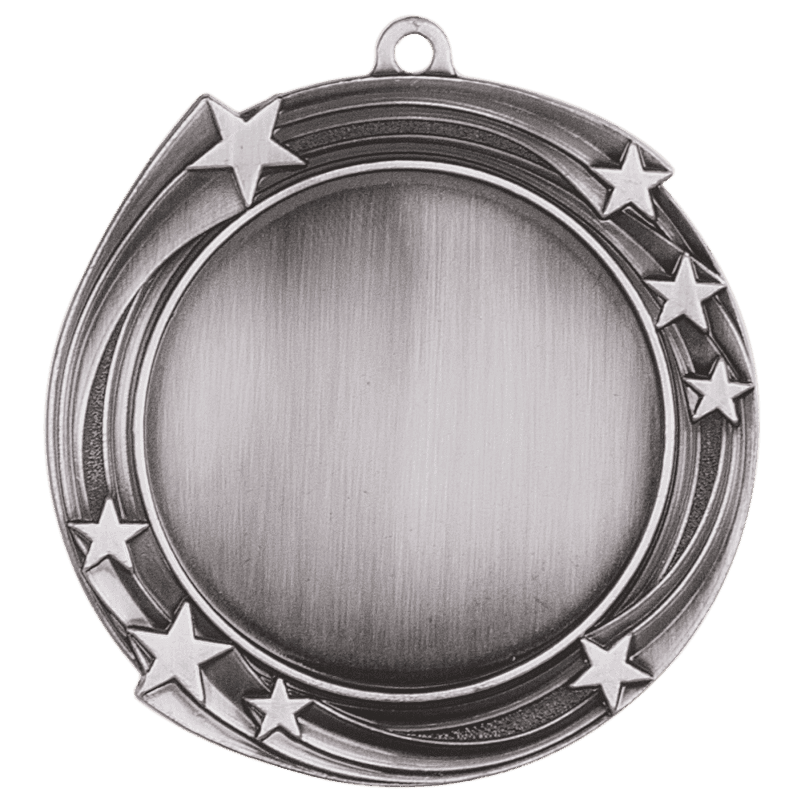 Swirling Star 2" Insert Holder Medal-Antique Silver (Insert Not Included)