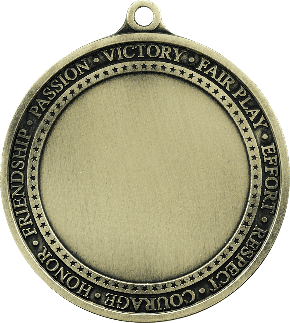 Inspirational 2" Insert Holder Medal-Antique Gold (Insert Not Included)