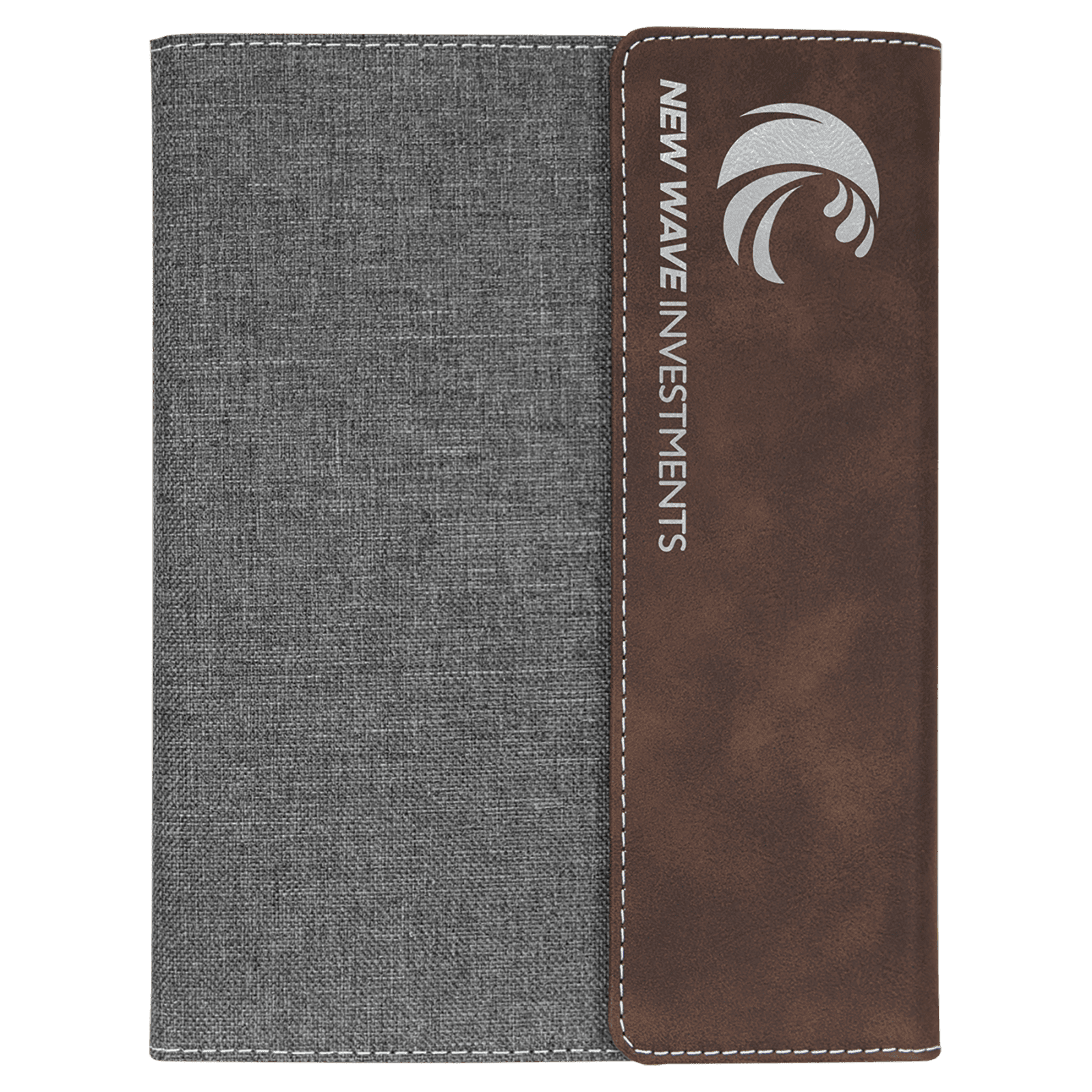 Rustic/Silver Lasered Leatherette with Black Canvas 7x9 Portfolio