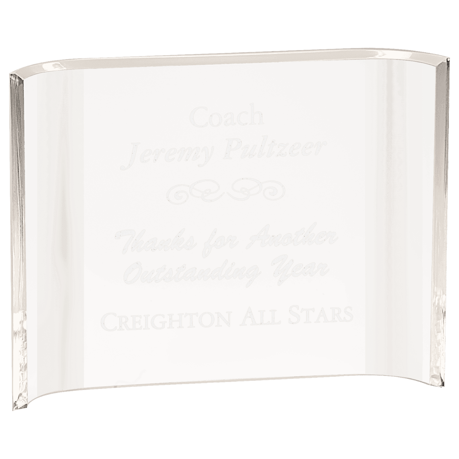 8" x 6" Clear Acrylic Crescent