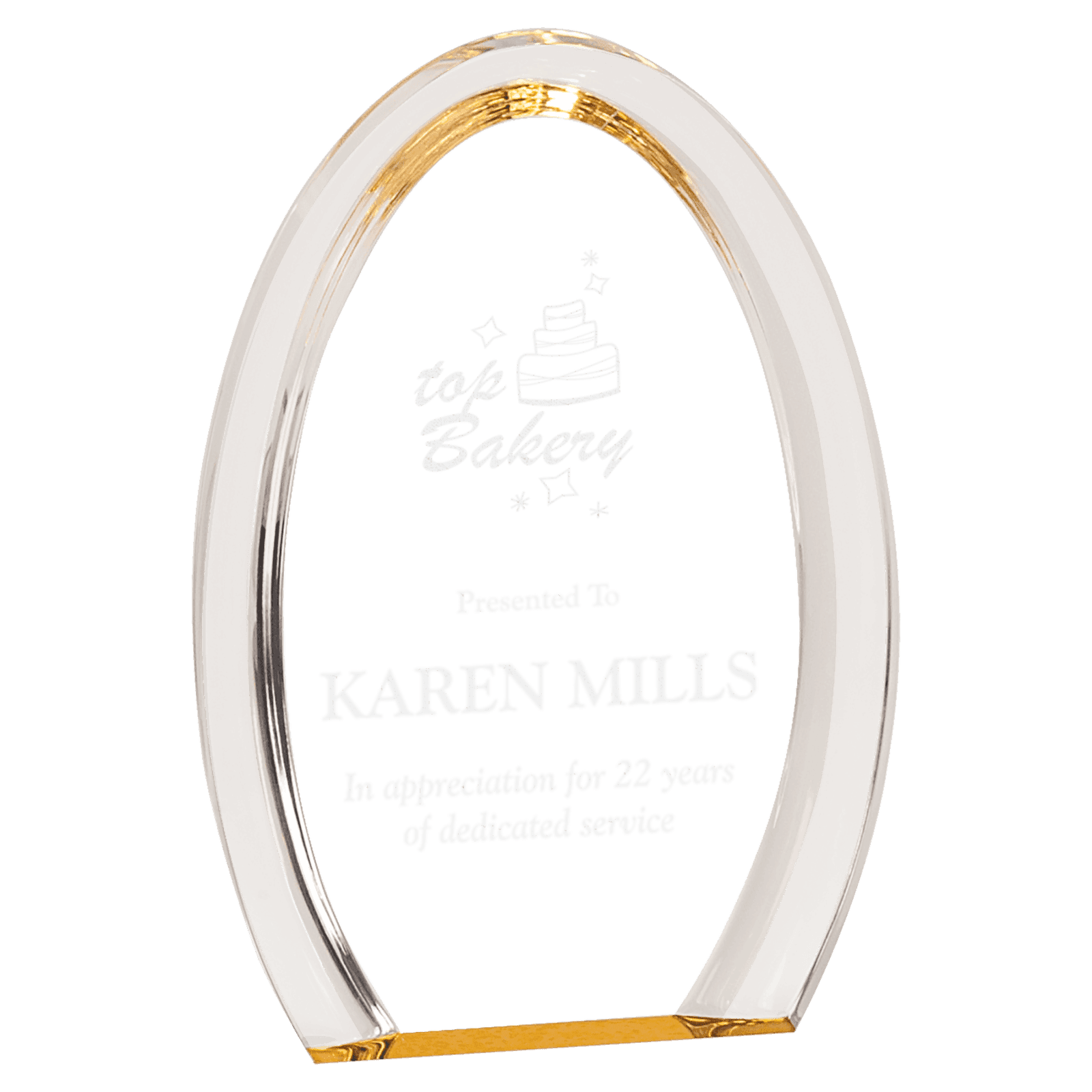 7" Gold Oval Halo Acrylic