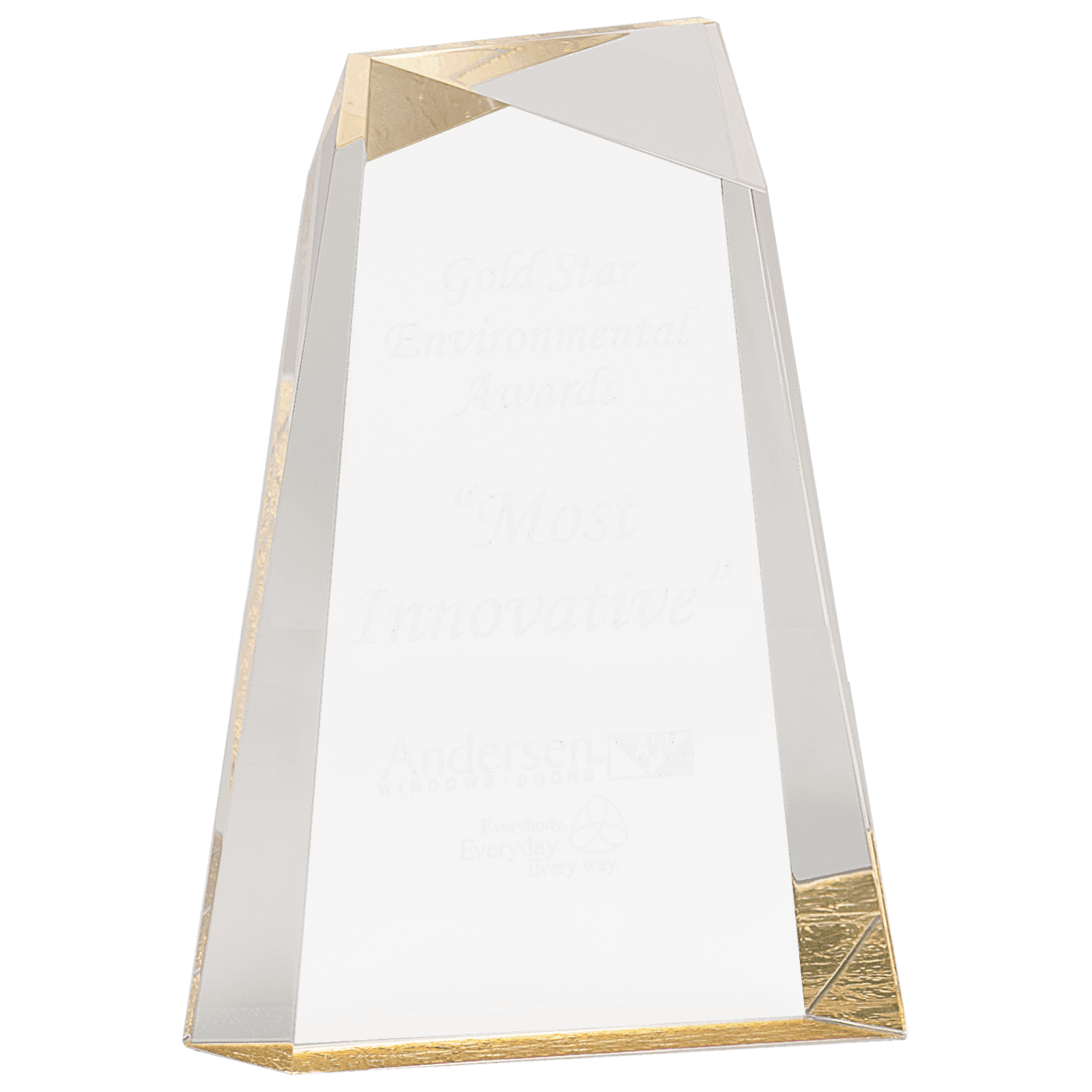 8" Gold Facet Wedge Acrylic