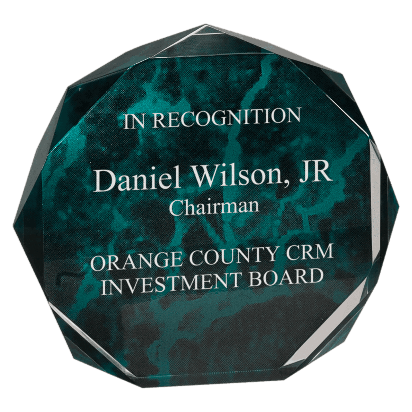 6" Green Marble Octagon Acrylic