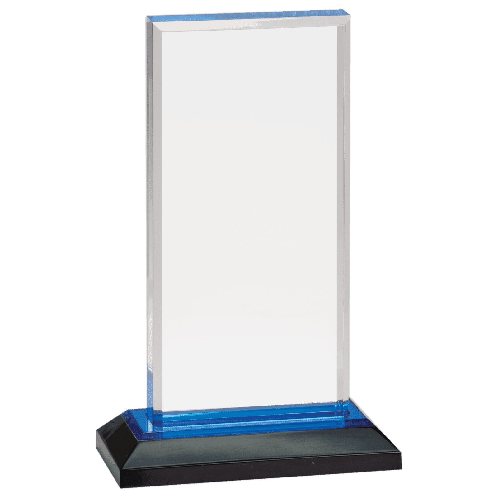 8" Blue Beveled Impress Acrylic with Base