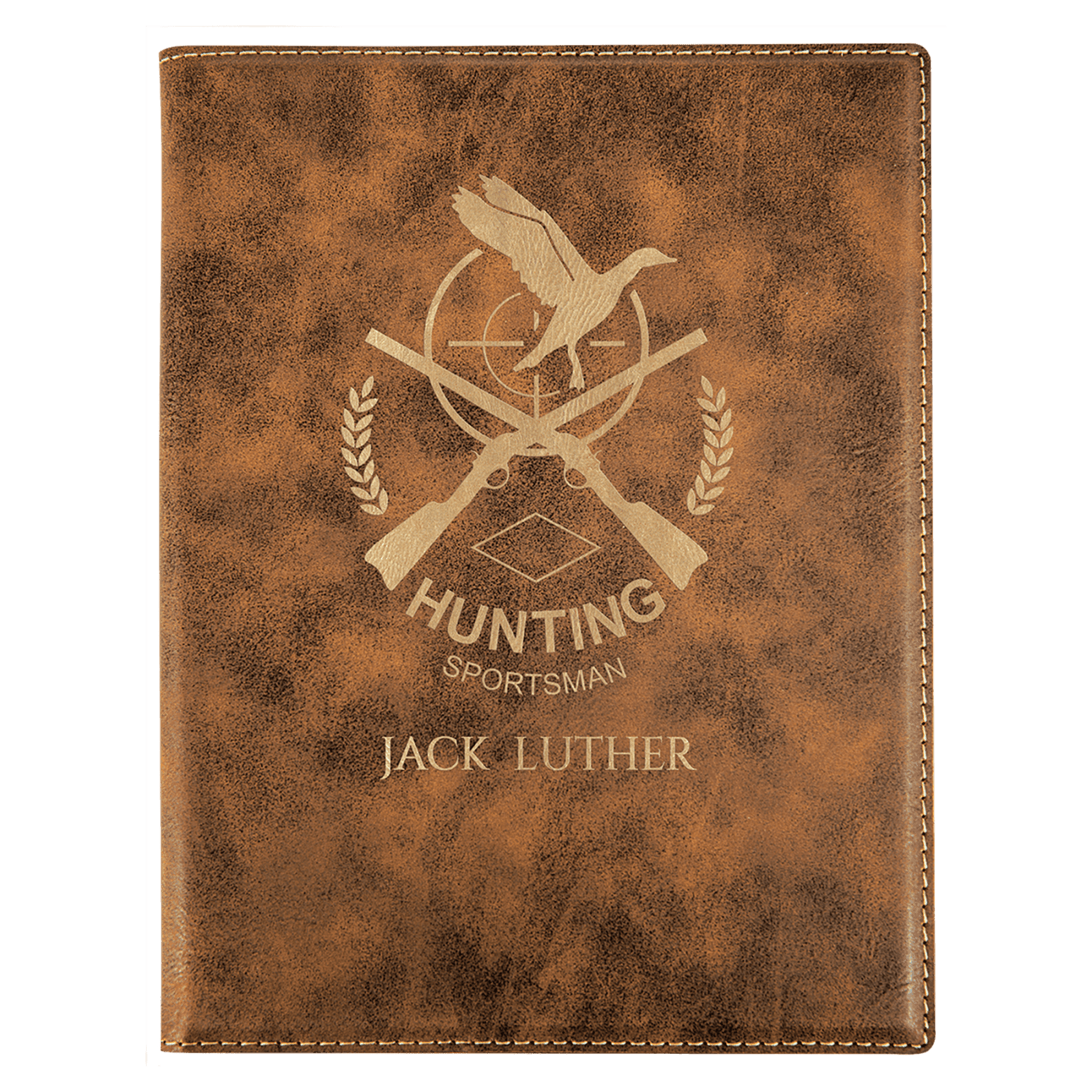 Rustic/Gold Small Leatherette Portfolio with Notepad