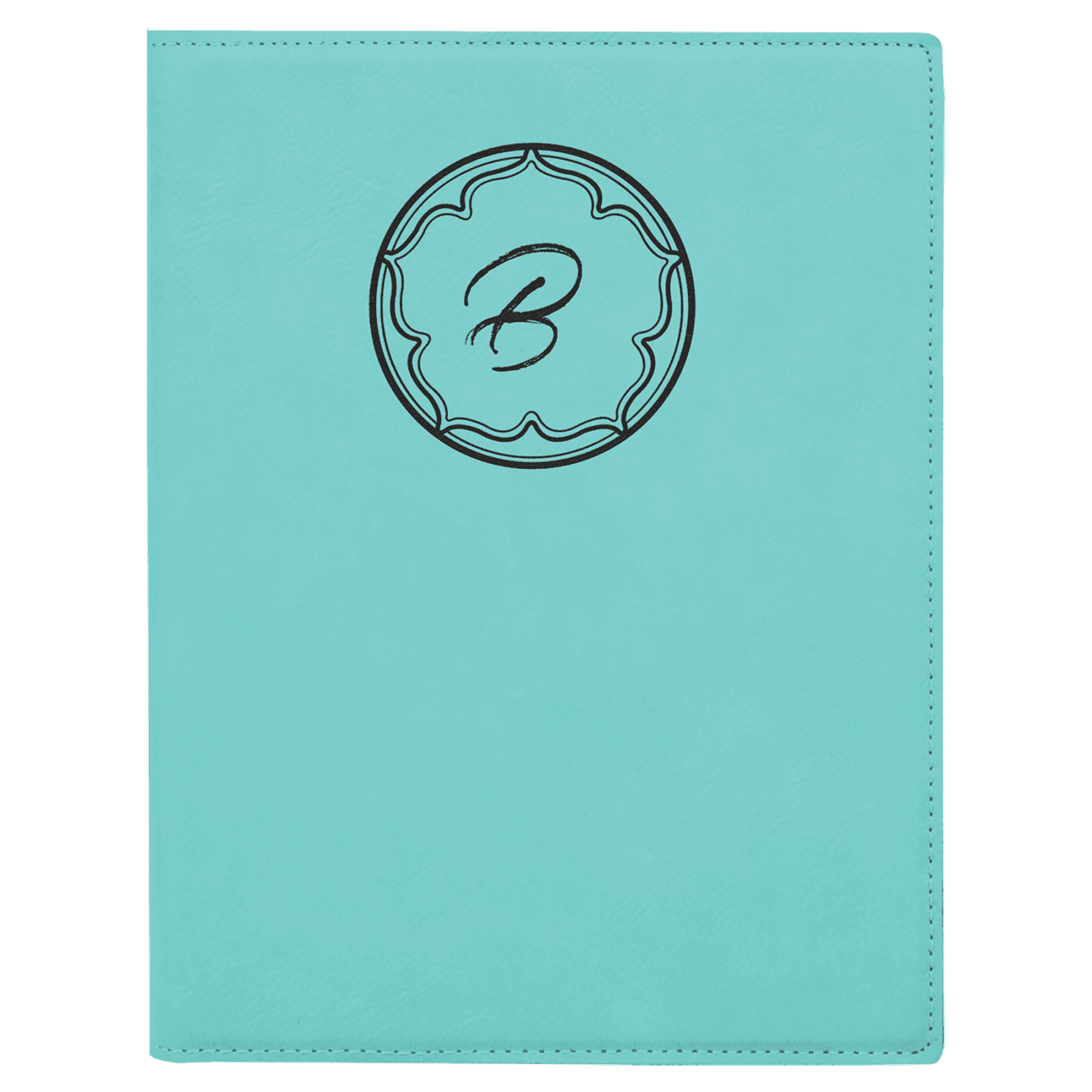 Teal Small Leatherette Portfolio with Notepad