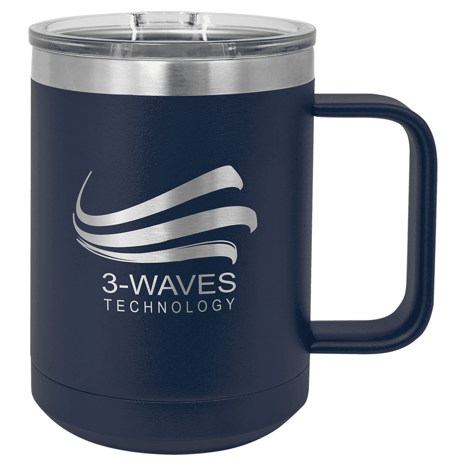 Navy Blue Polar Camel 15 oz. Coffee Mug with Clear Slider Lid