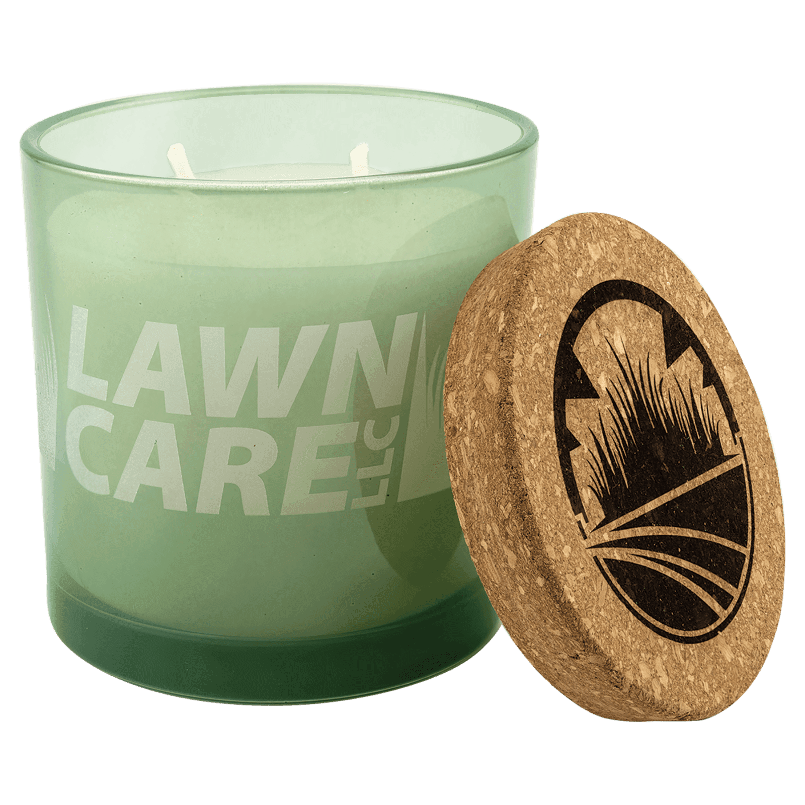 Citronella Candle in a Green Glass Holder with Cork Lid, 14 oz.