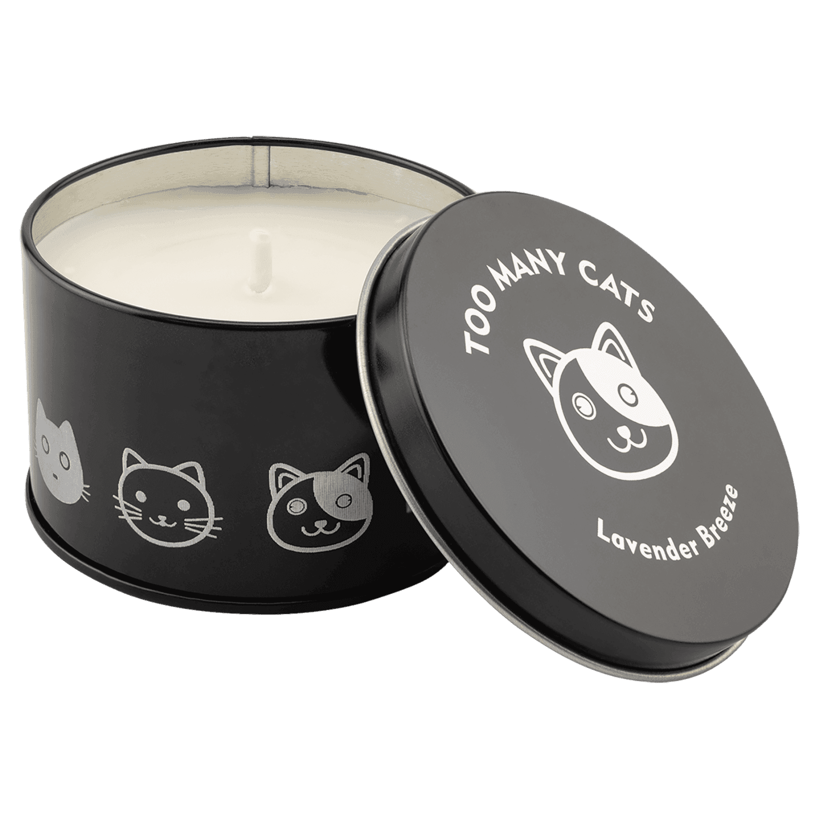 Wild Lavender Candle in a Black Metal Tin, 5.3 oz.